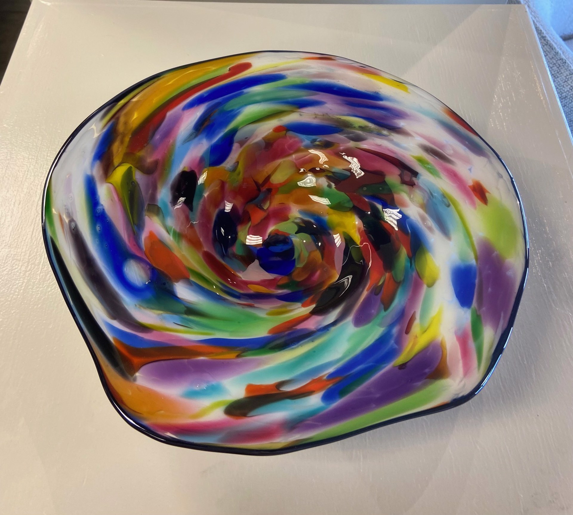 Multicolor Platter by AlBo Glass