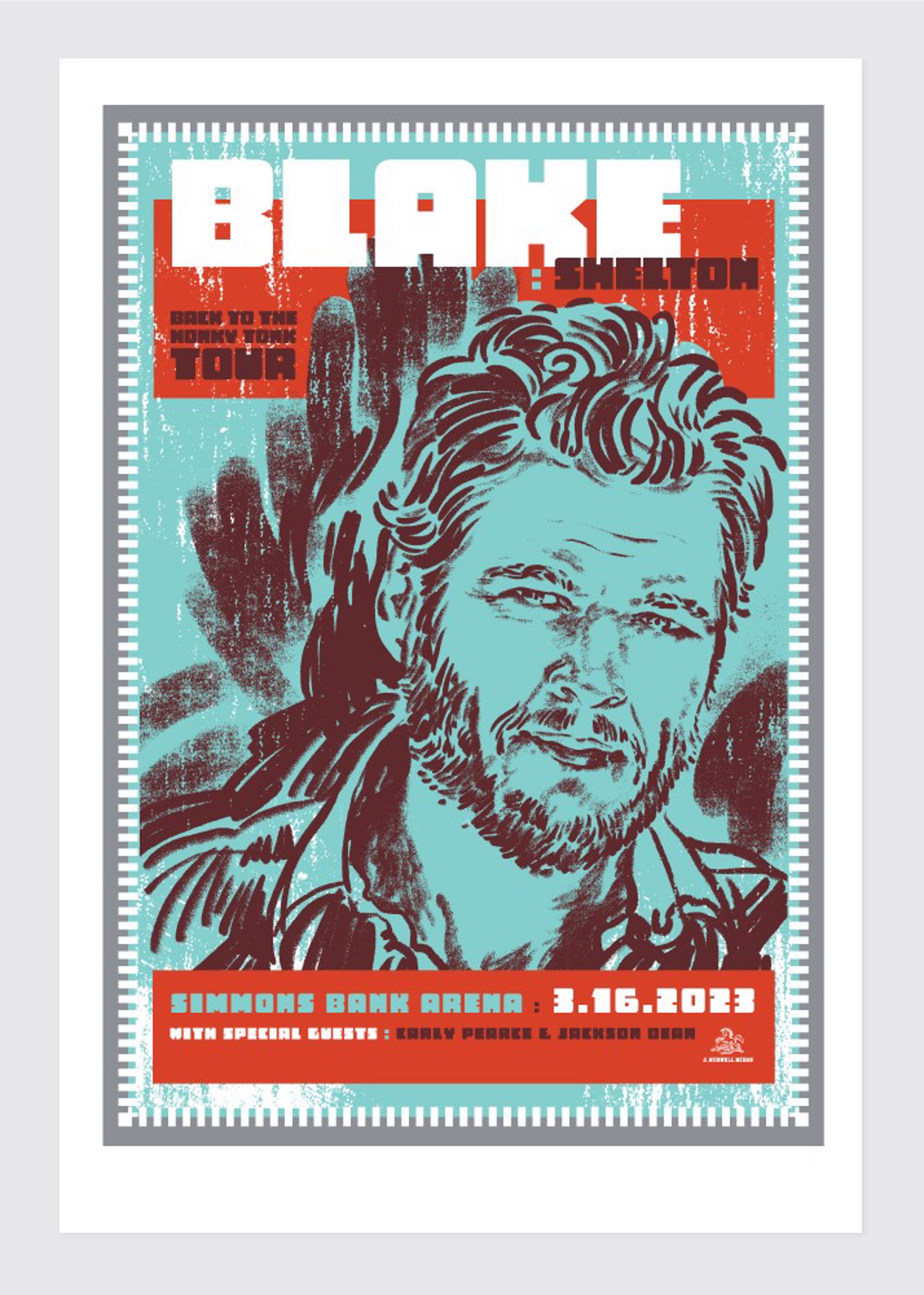 Blake Shelton Concert Poster by Jamie Burwell Mixon