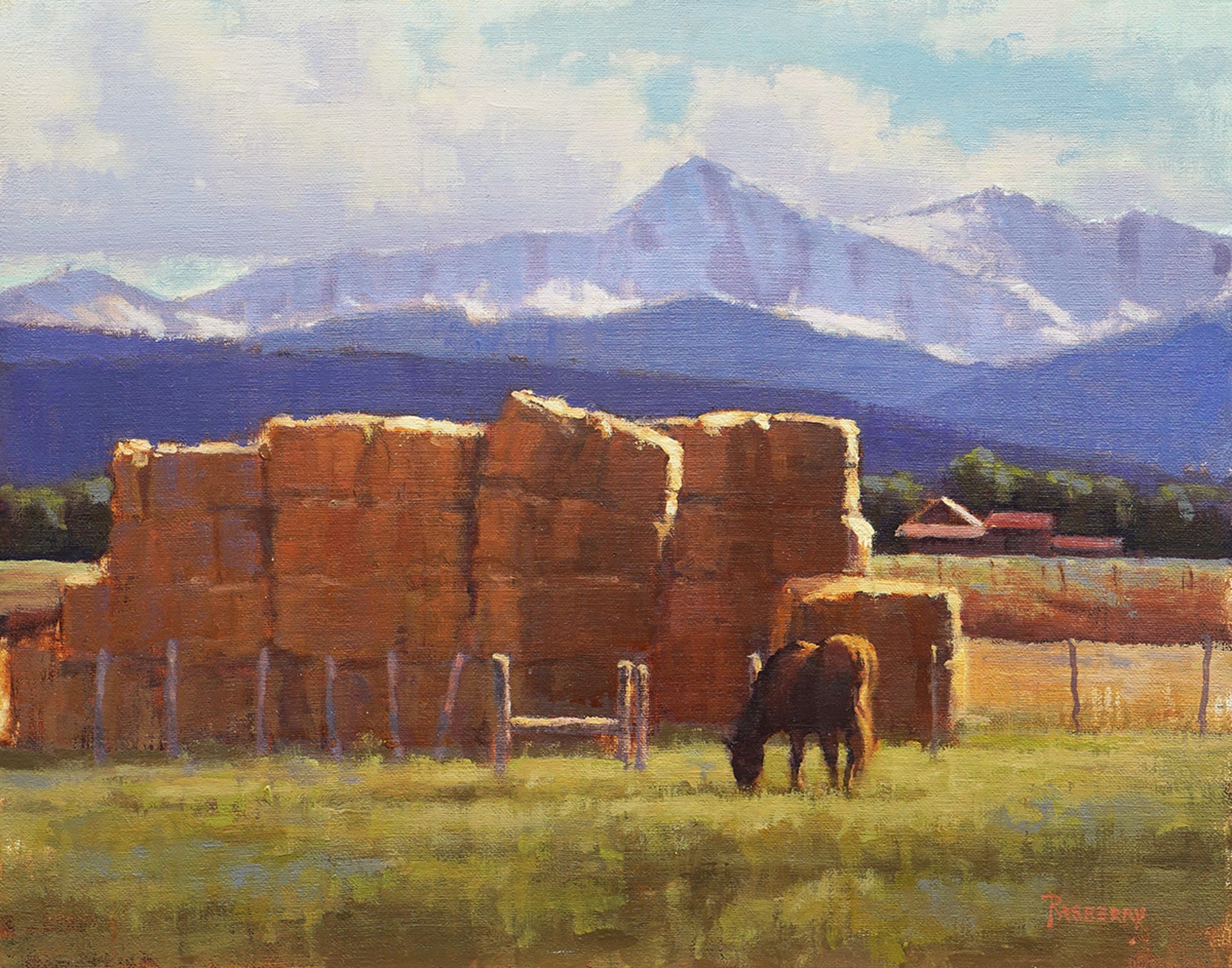 Mountain Valley Hay Bales by John Rasberry