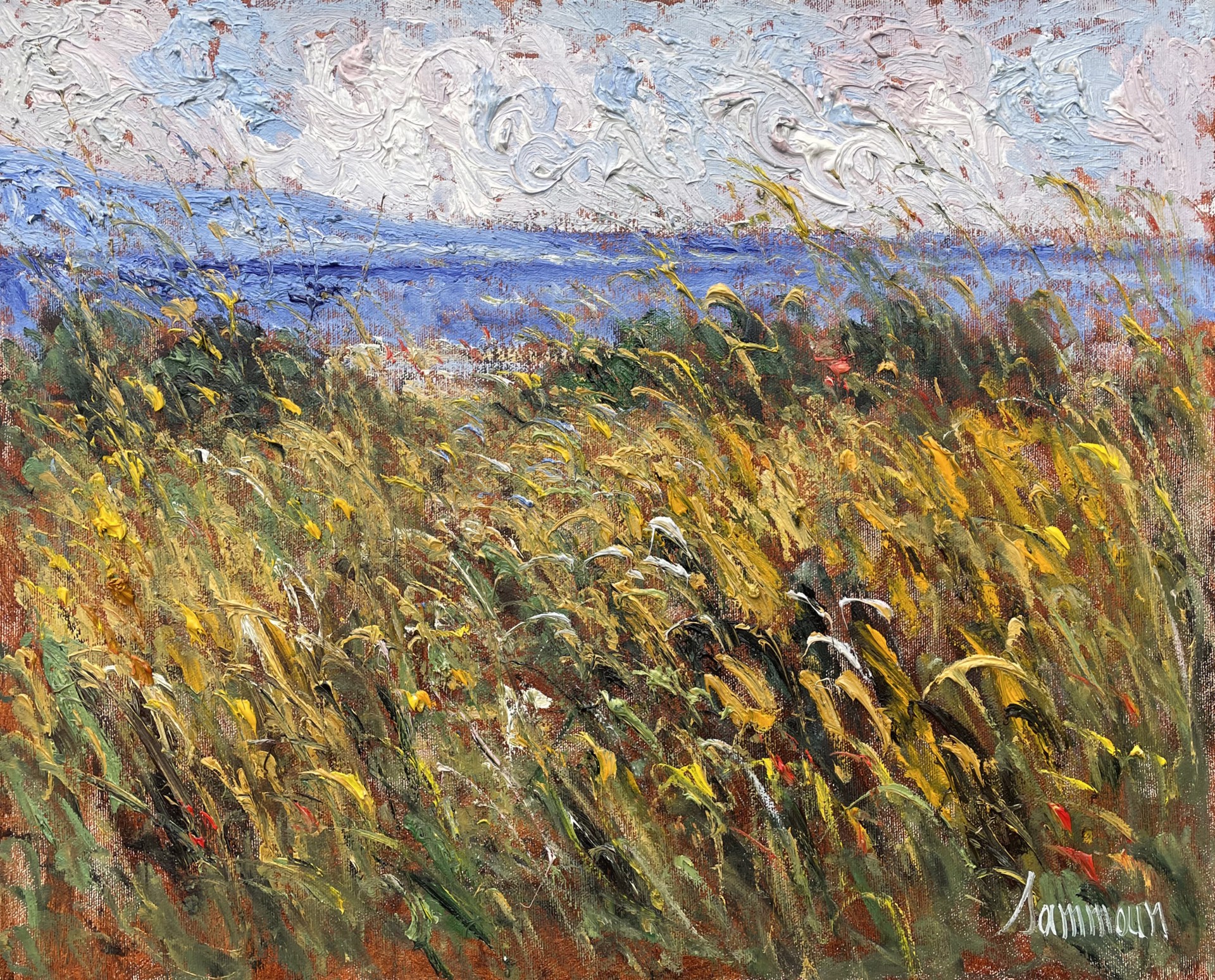 Champ de blé, Septembre au bord de la Méditerranée by Samir Sammoun