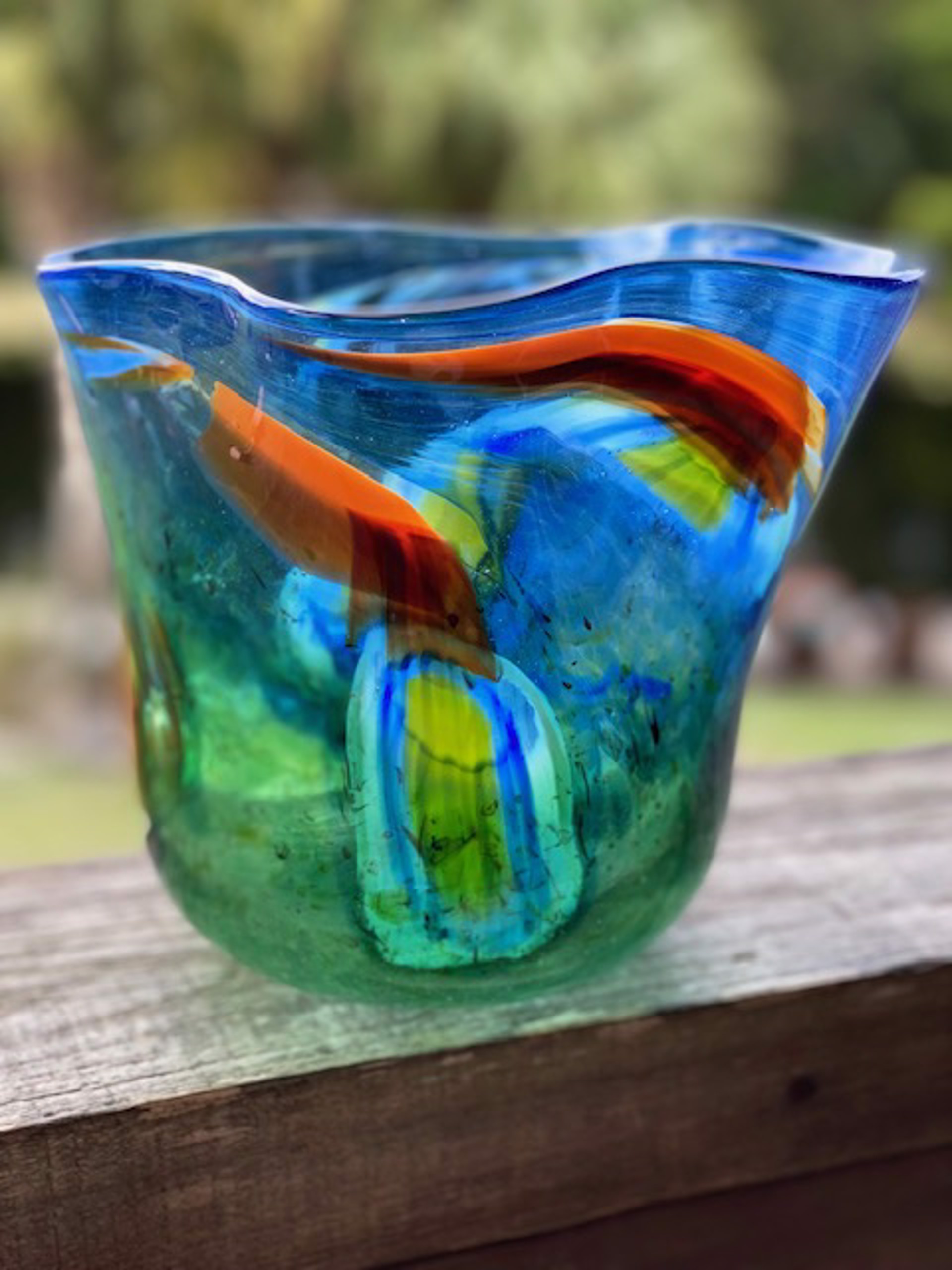 Green/Blue Glass Vessel by Rick Keppler