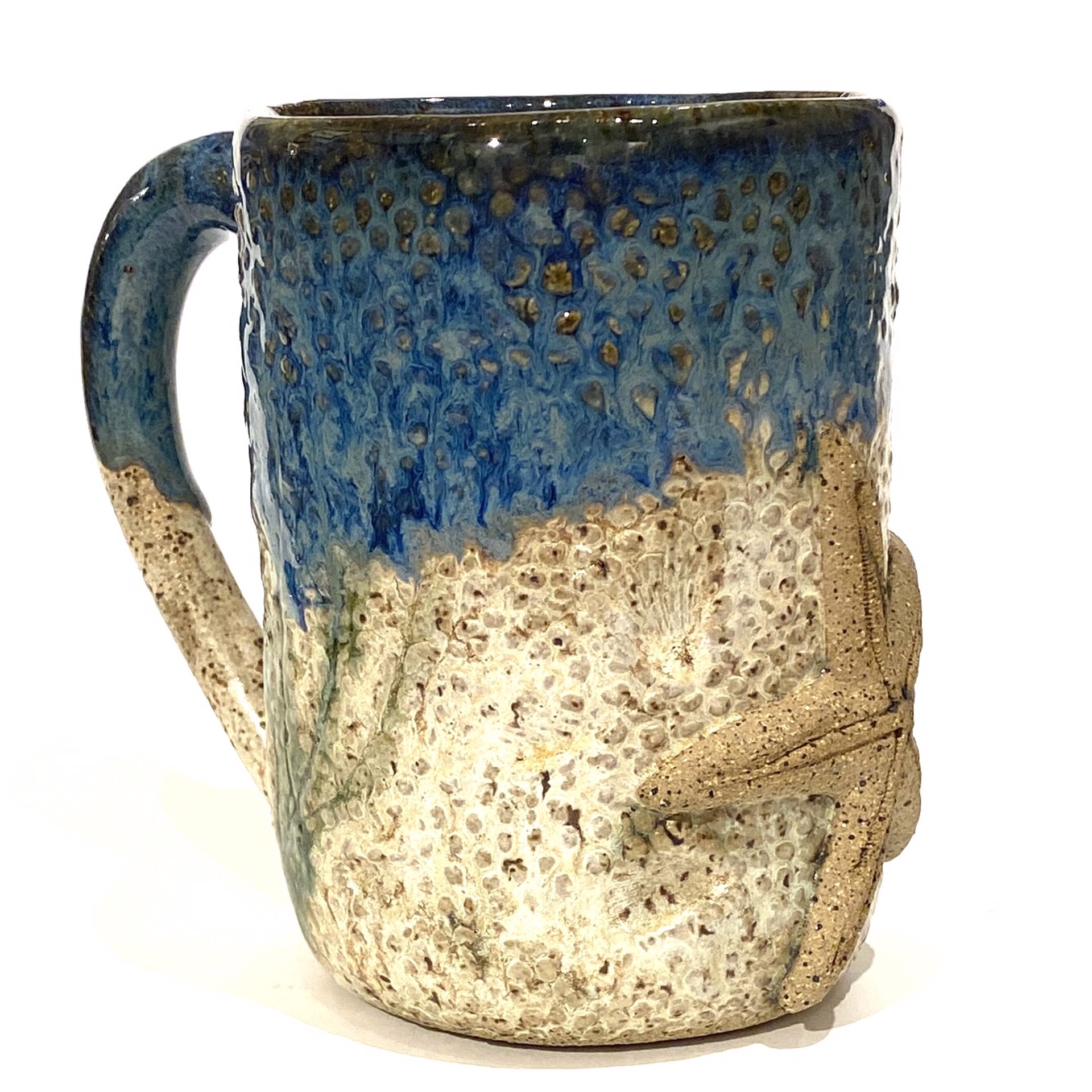 Starfish Mug (Blue Glaze) LG23-1207 by Jim & Steffi Logan