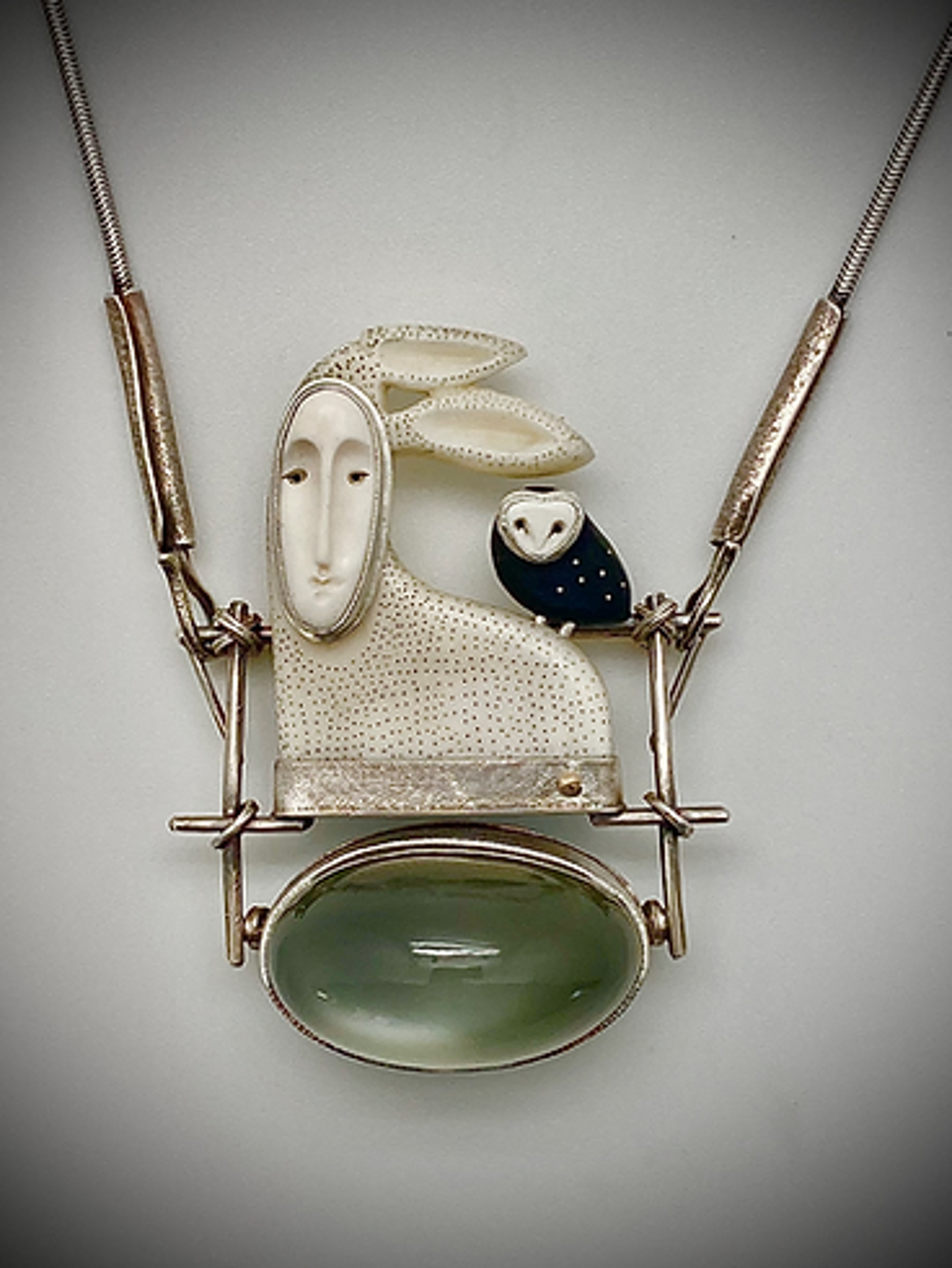 Rabbit Goddess Pendant (SOLD) by CAROLYN MORRIS BACH