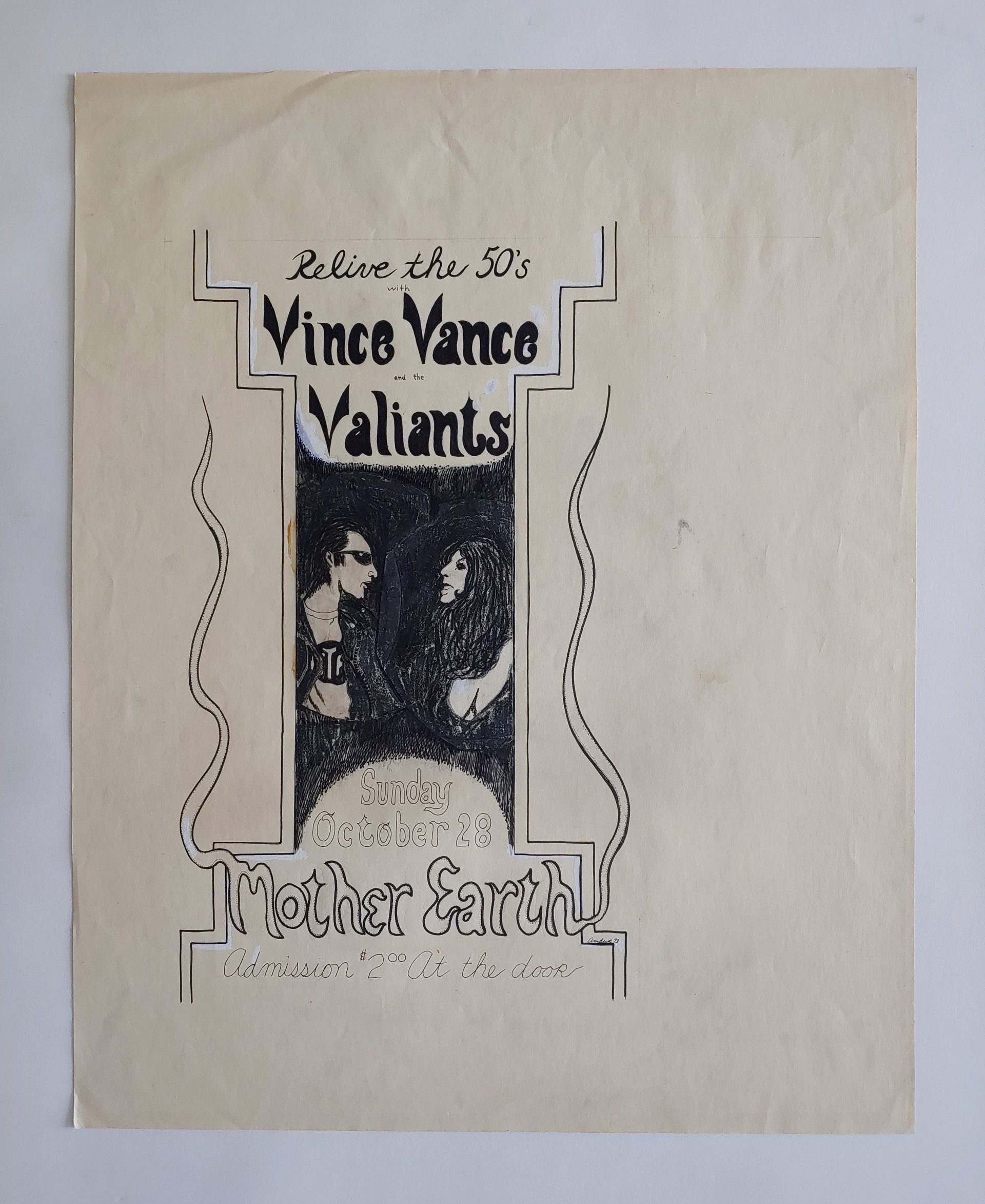 Relive the 50's Posters - original drawing & 2 known prints, collection by David Amdur