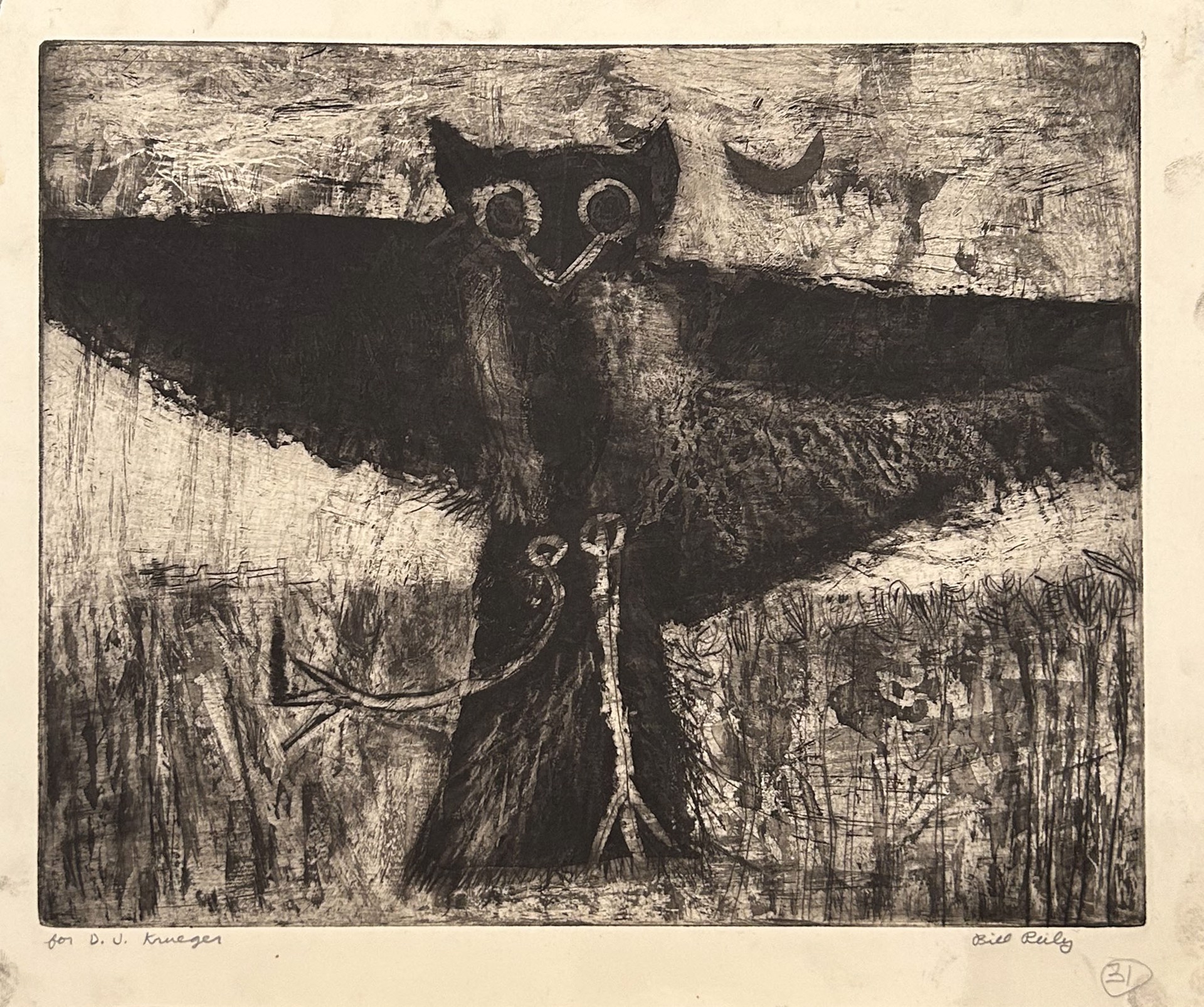 31a. Owl (for D.J. Krueger) by Bill Reily - Prints