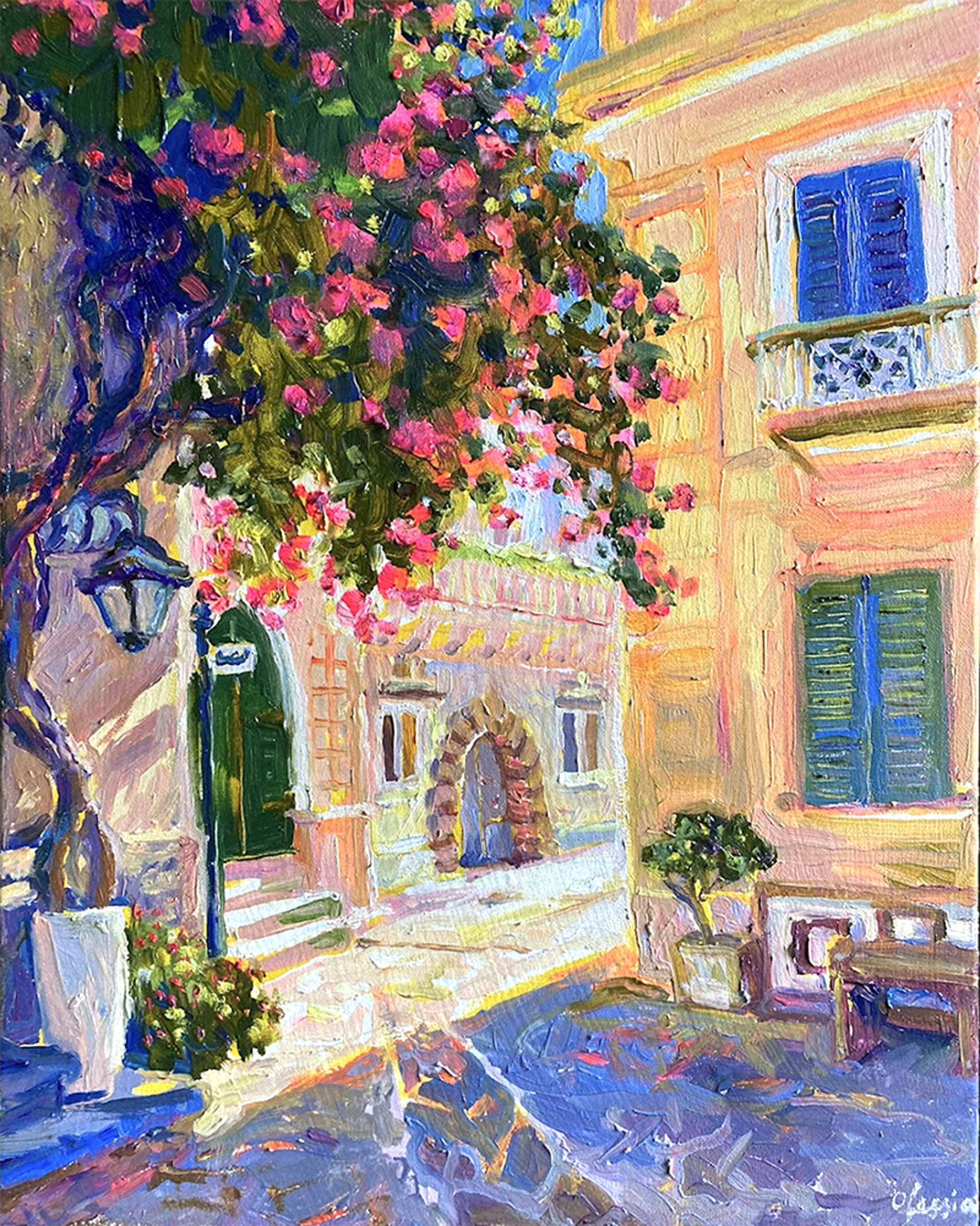 "Through the Streets of Tropea" original oil painting by Olessia Maximenko