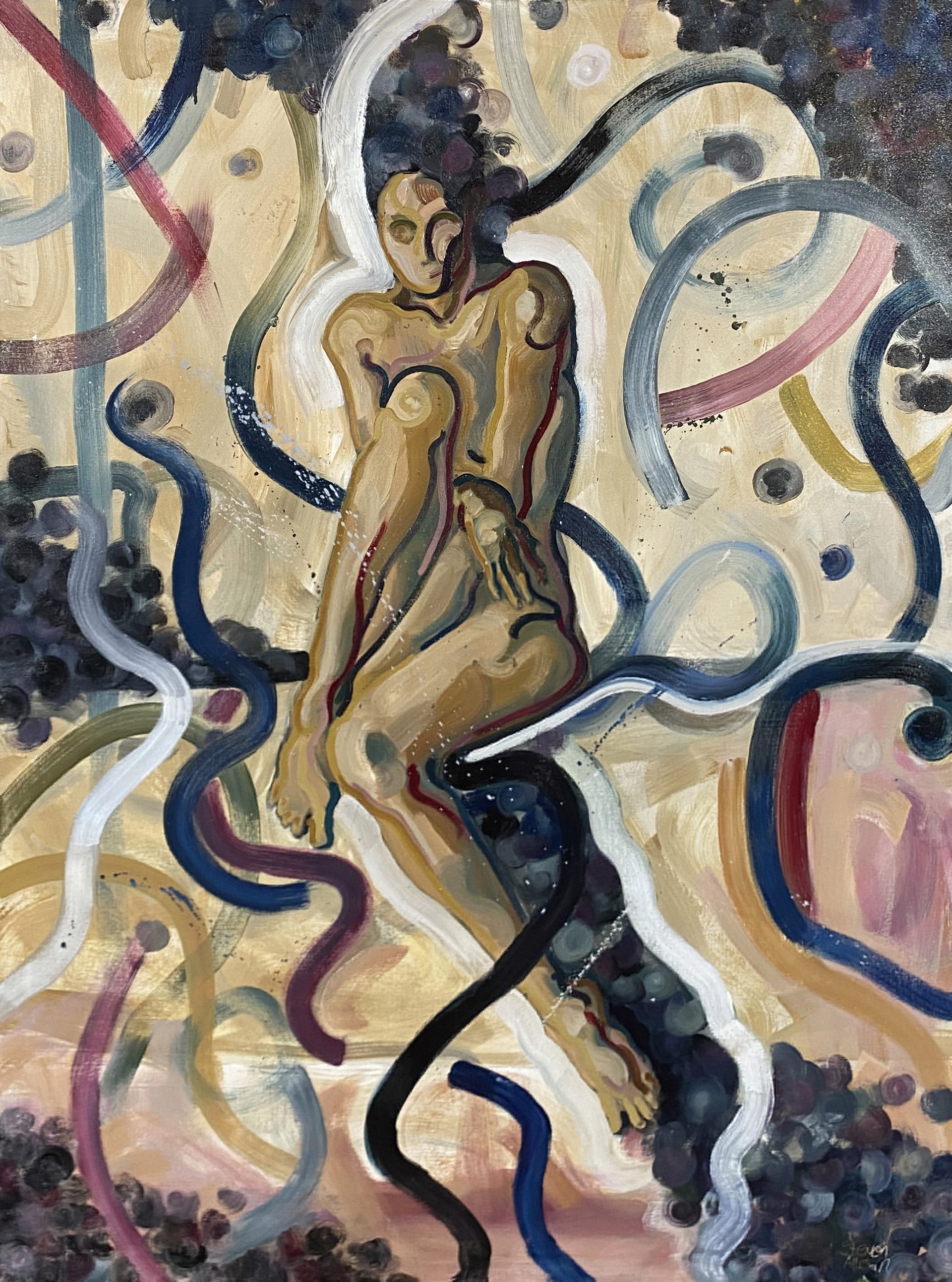 Seated Woman Unraveling by Steven Allison
