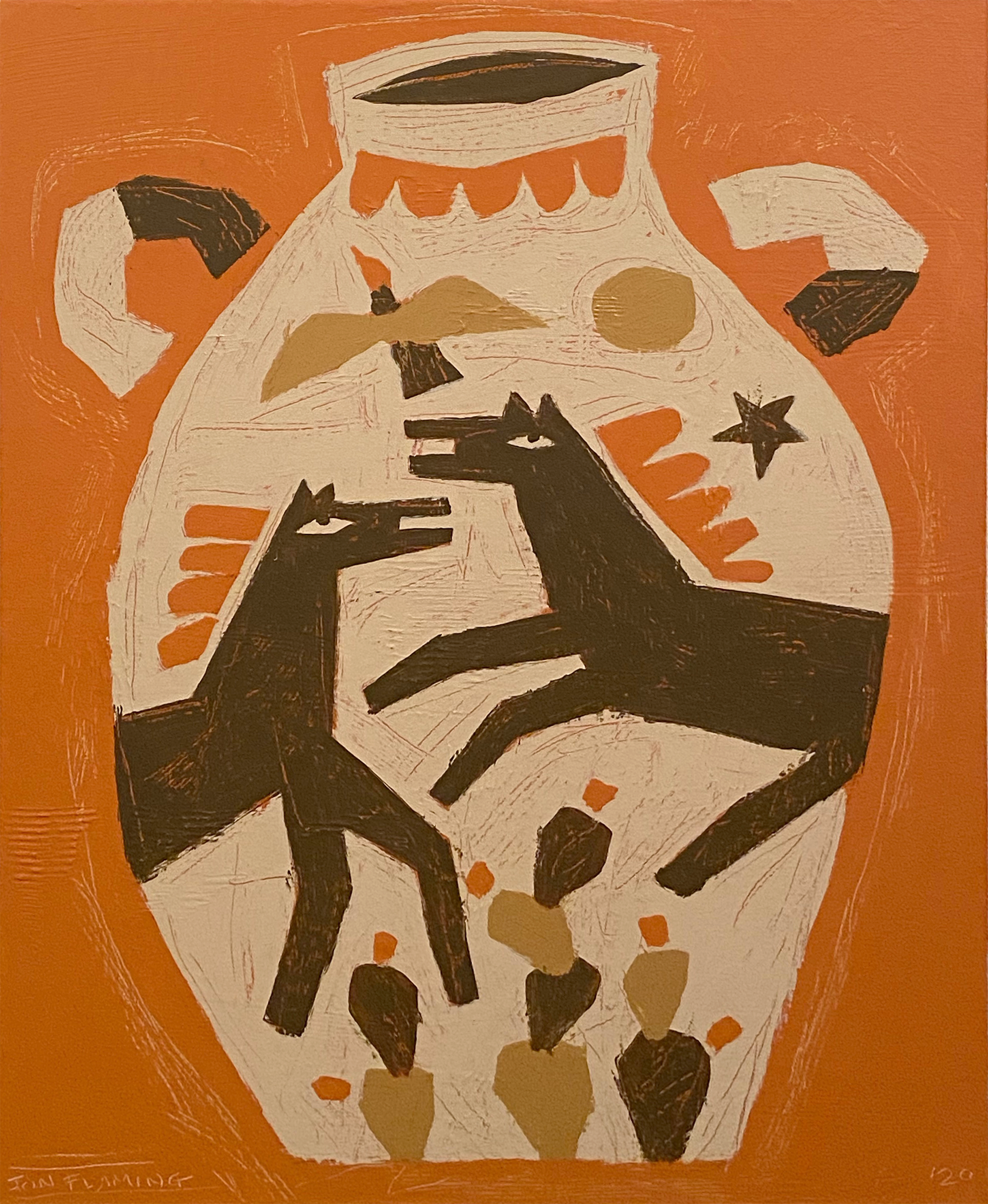 Horses on a Clay Jar by Jon Flaming