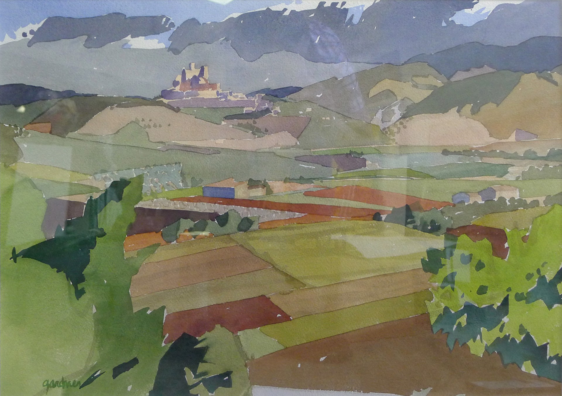 La Barroux, with Vineyards, provencal village by Sheila Gardner