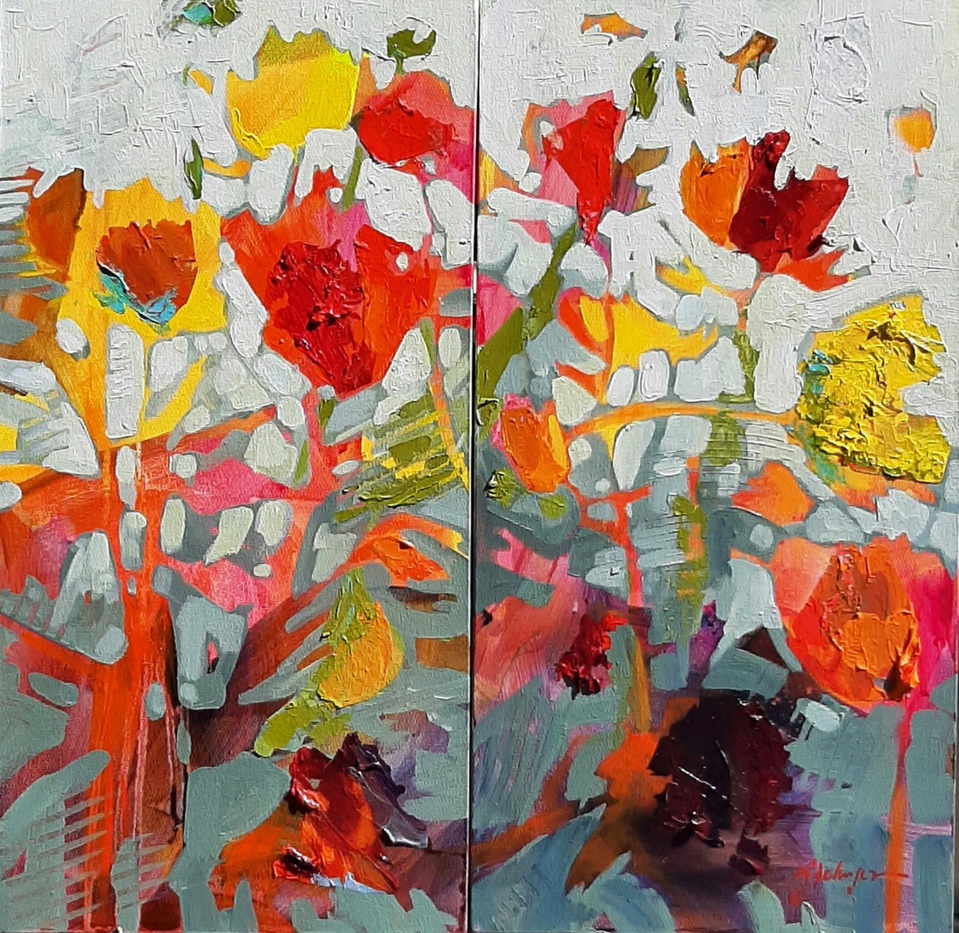 Into The World Diptych by Gail Johnson