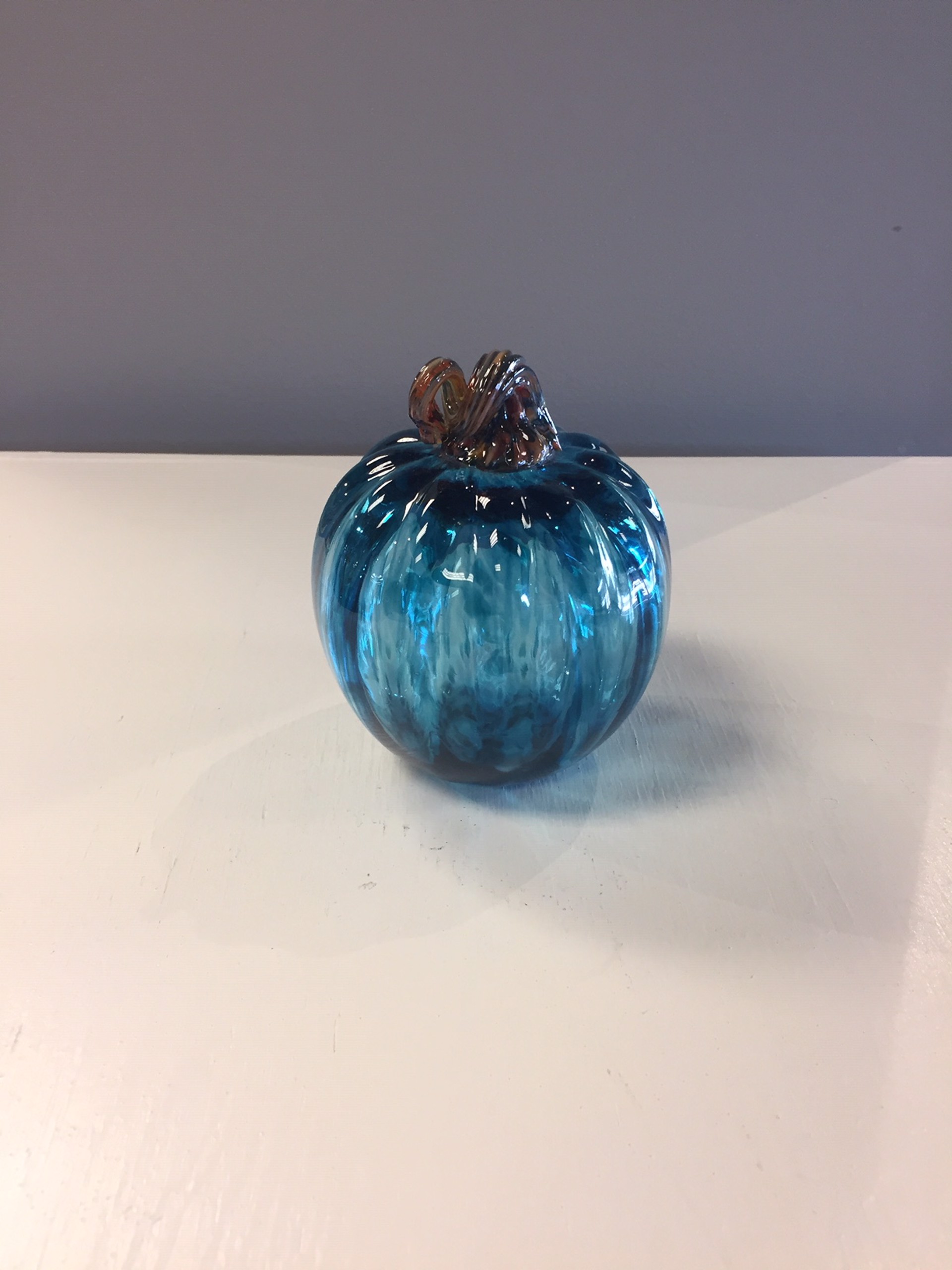 Pumpkin - Copper Blue by AlBo Glass