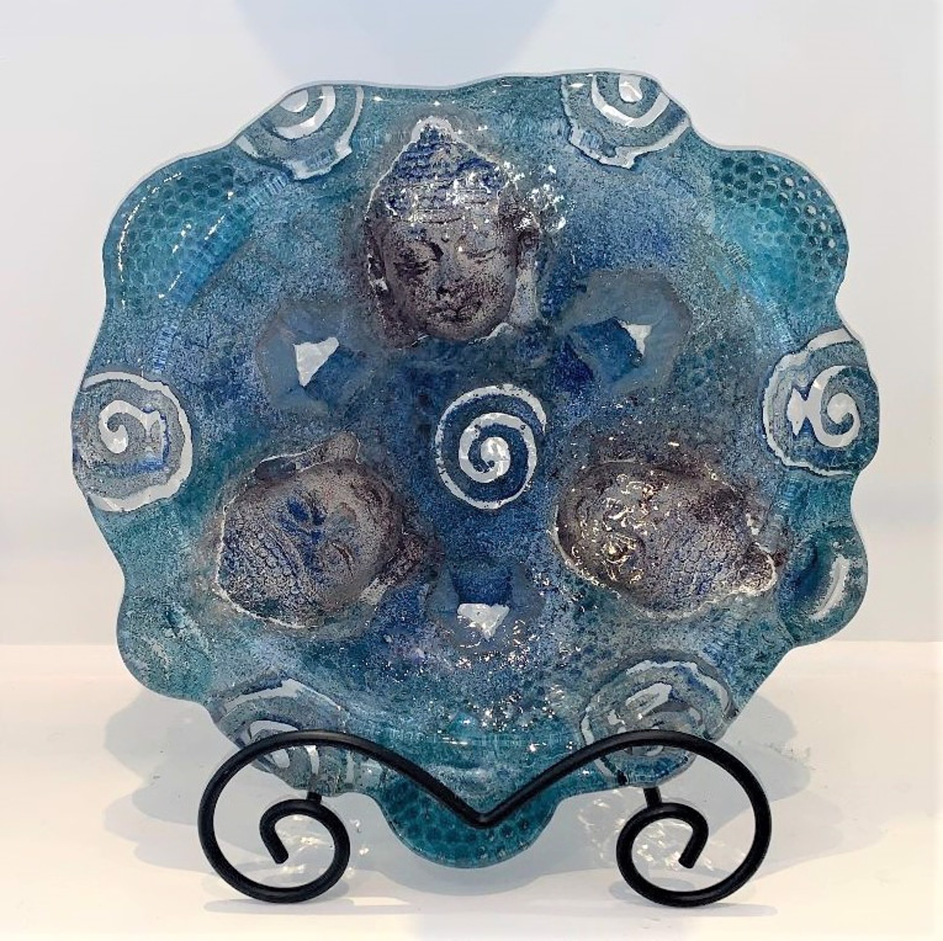 Blue Undulating Bowl by Susan Gott