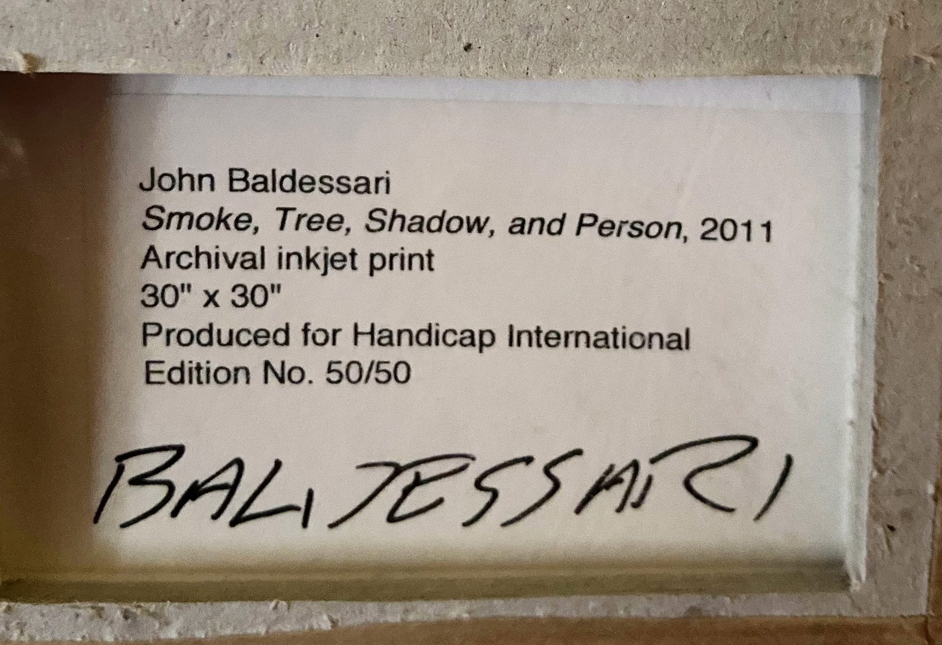 Smoke, Tree, Shadow, and Person by John Baldessari