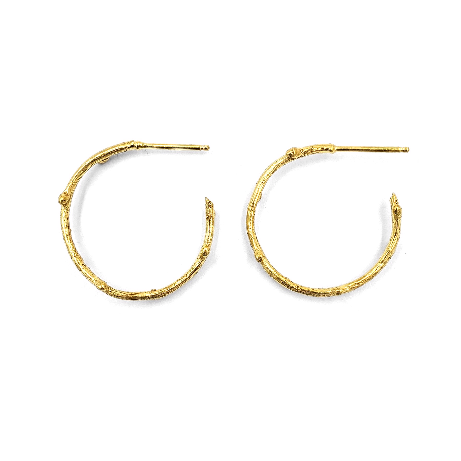 Small Gold Twig Hoops by Anna Johnson