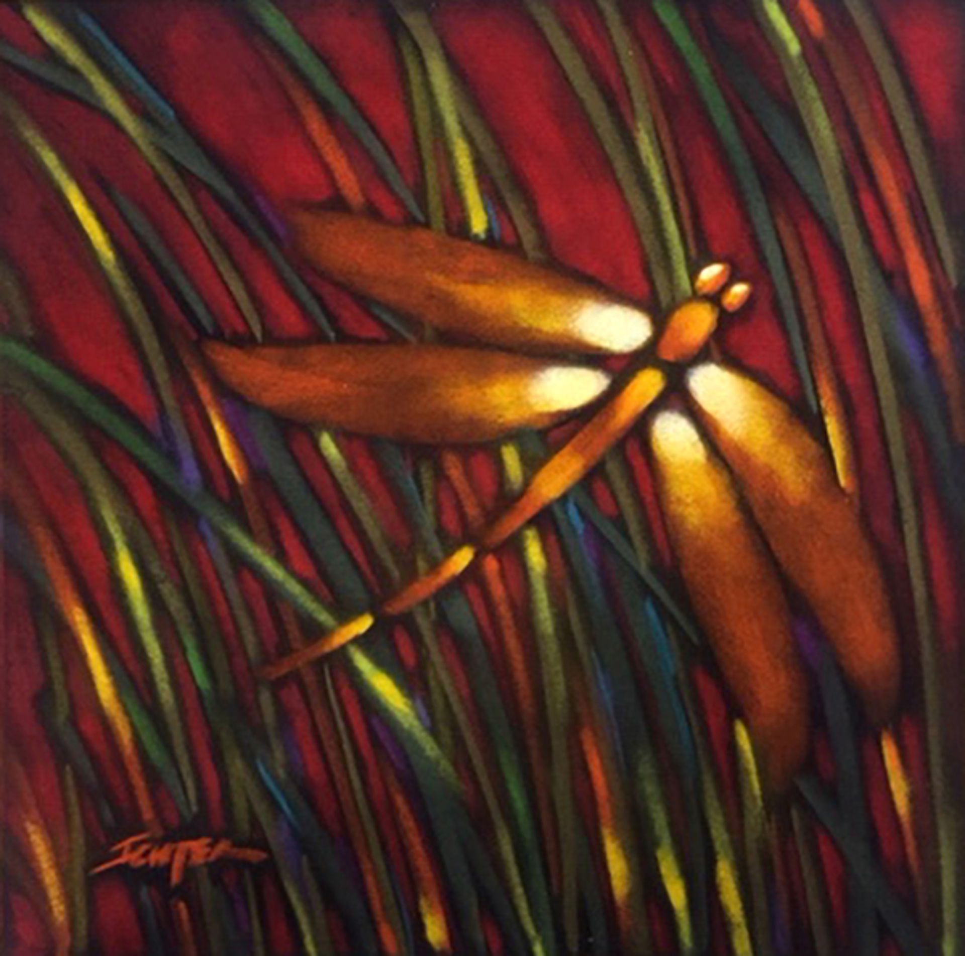 Dragonfly Red/Amber by Bob Ichter