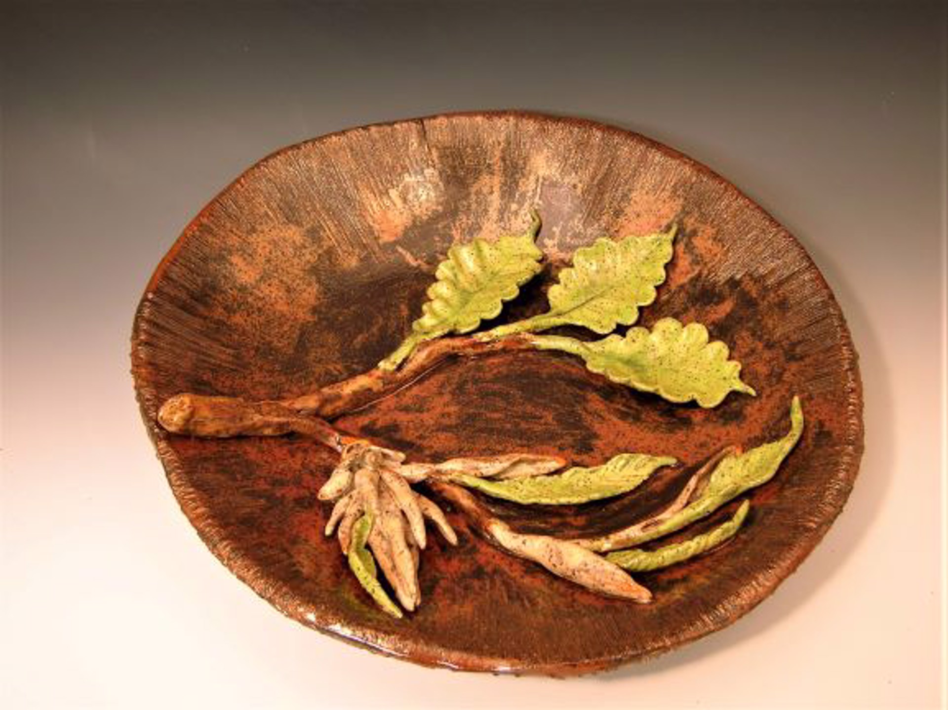 190033 - Shallow Bowl with American Beech- Copper by Cynthia Linnabary