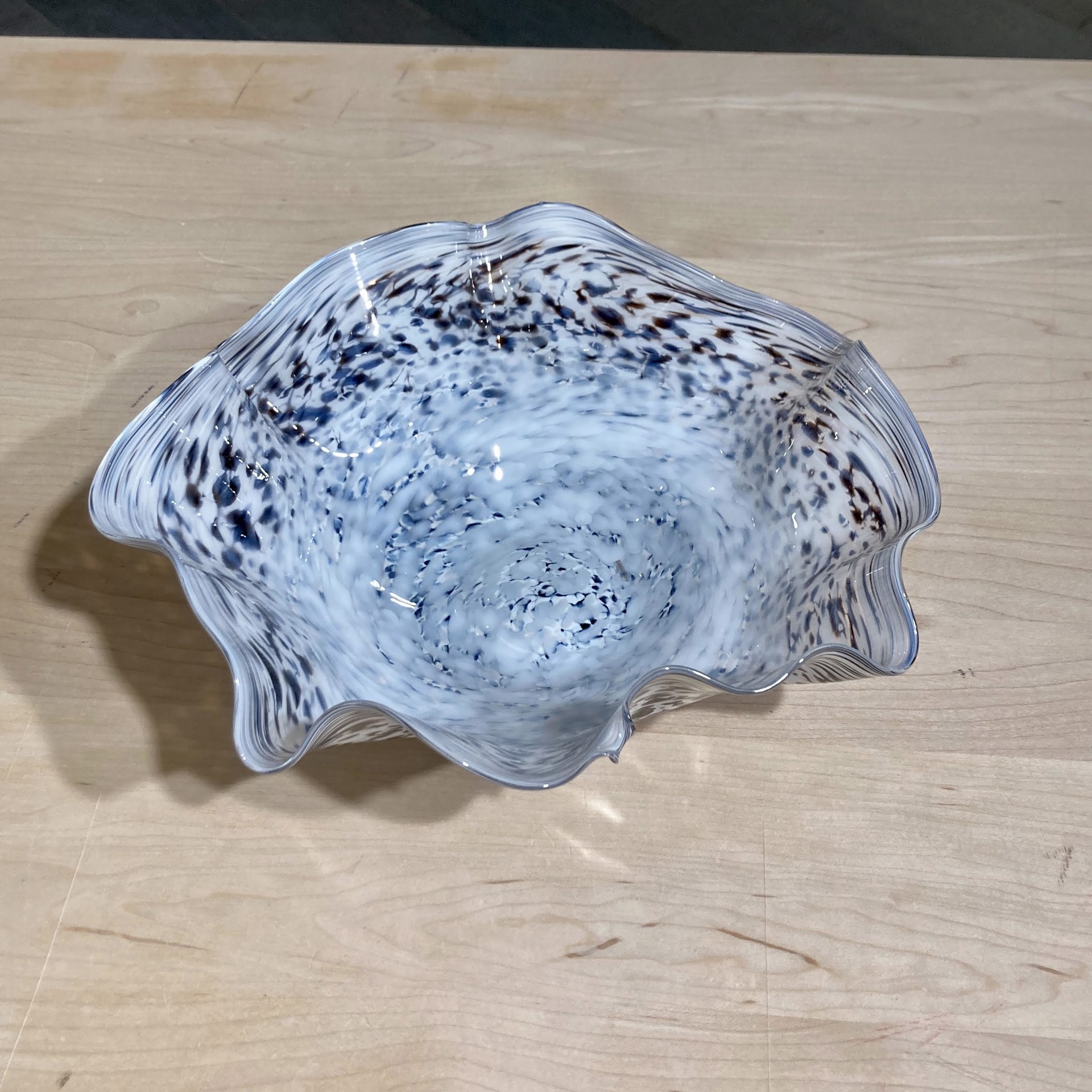 Speckled Egg Wavy Footed Bowl by Hayden MacRae