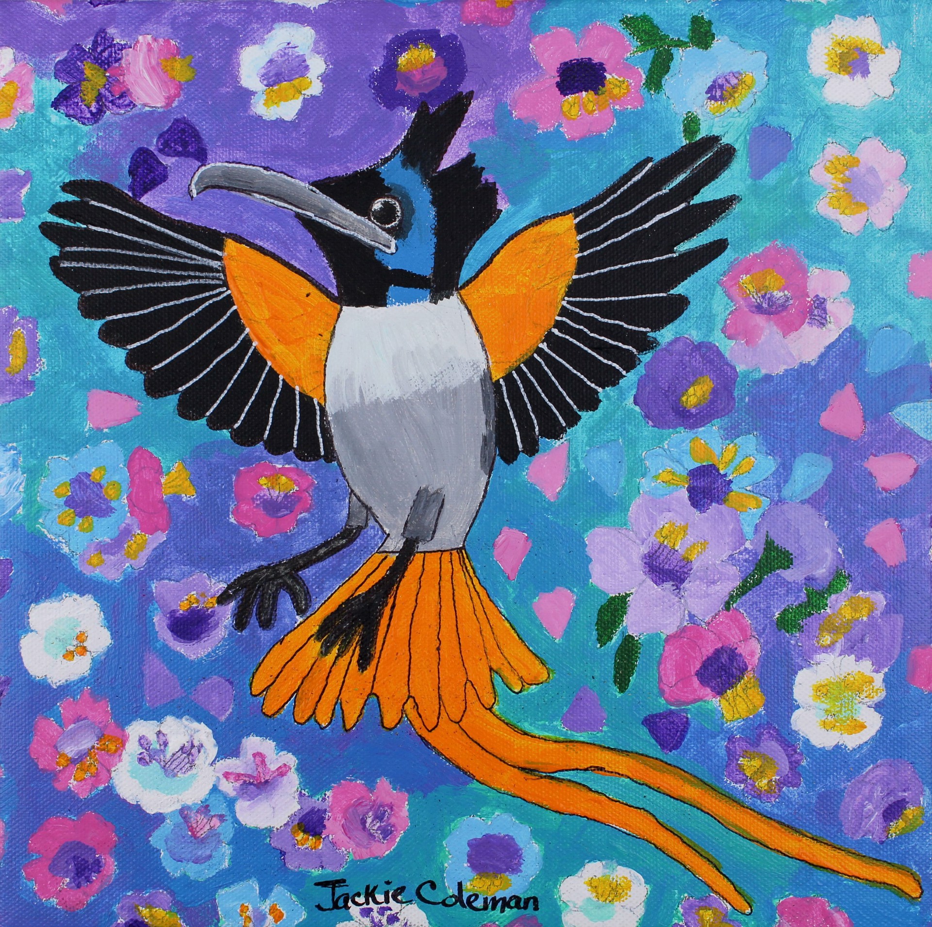 Paradise Flycatcher (FRAMED) by Jacqueline Coleman