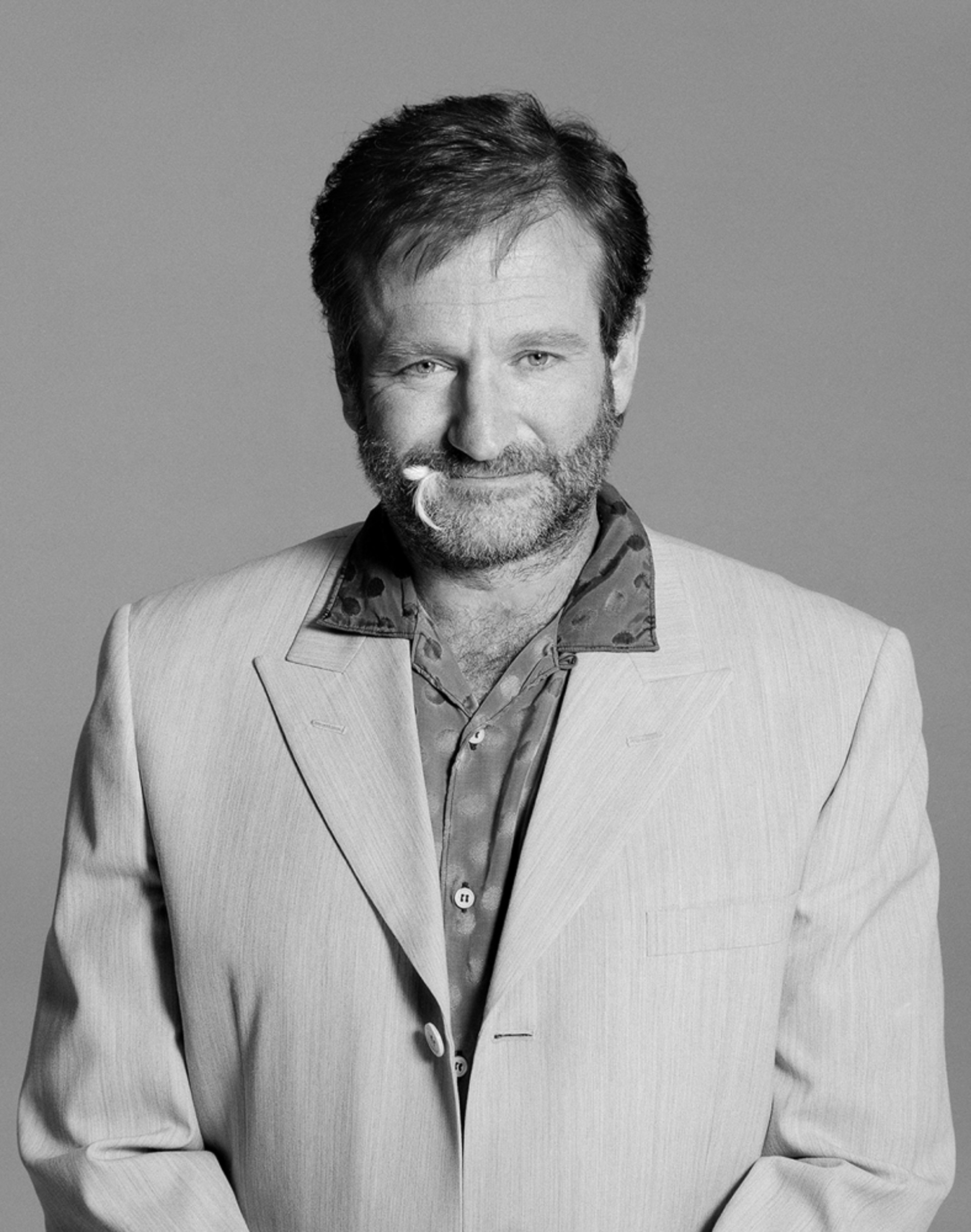 95123 Robin Williams Feather BW by Timothy White
