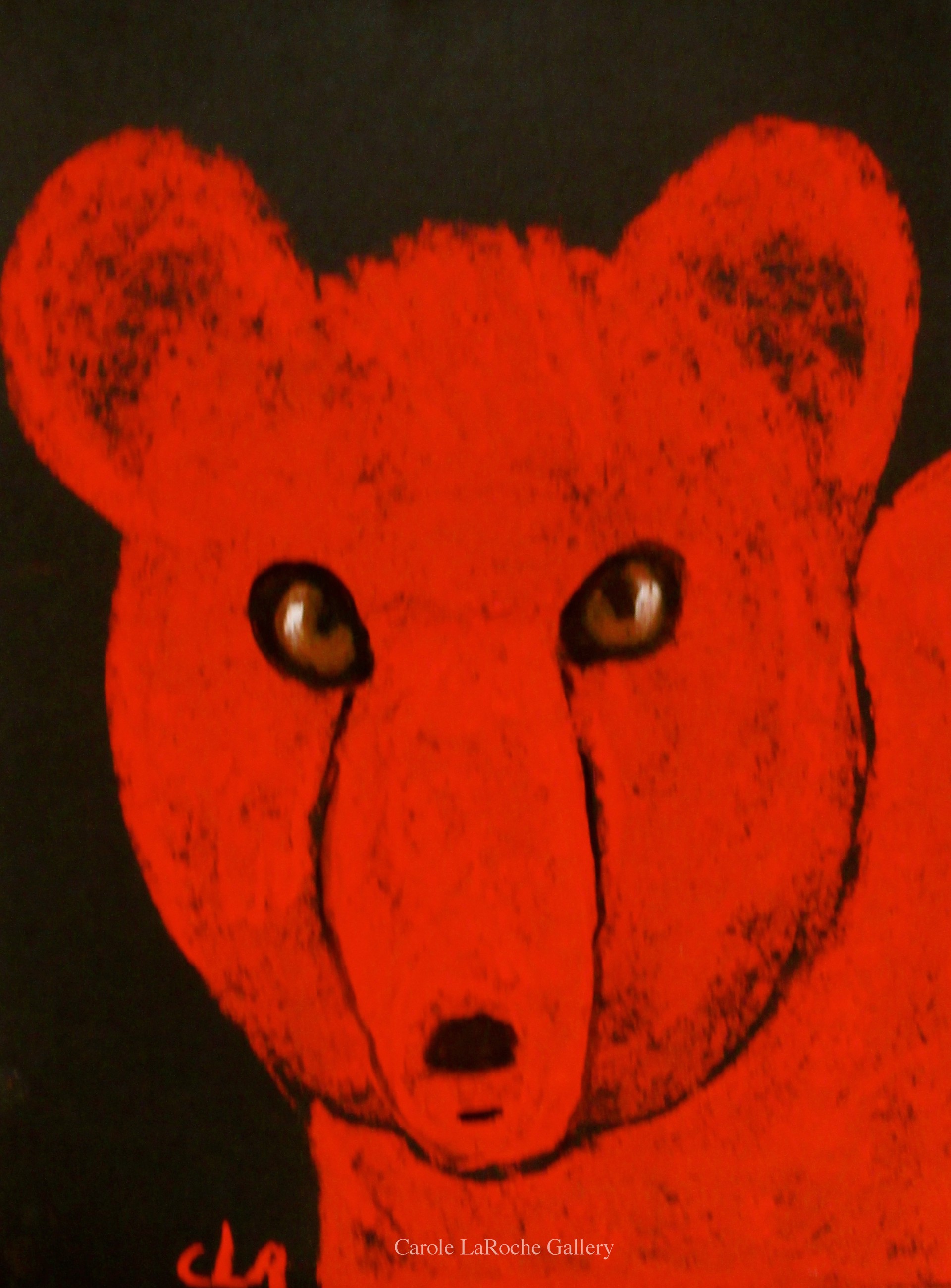 RED BEAR WATCHING by Carole LaRoche