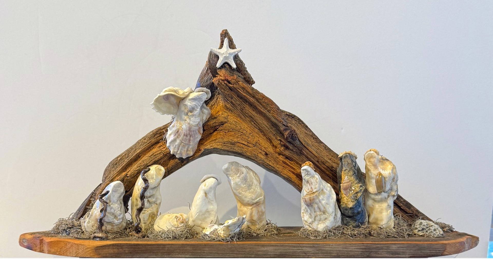 Large Driftwood on Wood,Crèche of the Sea CN23-55 by Chris Nietert