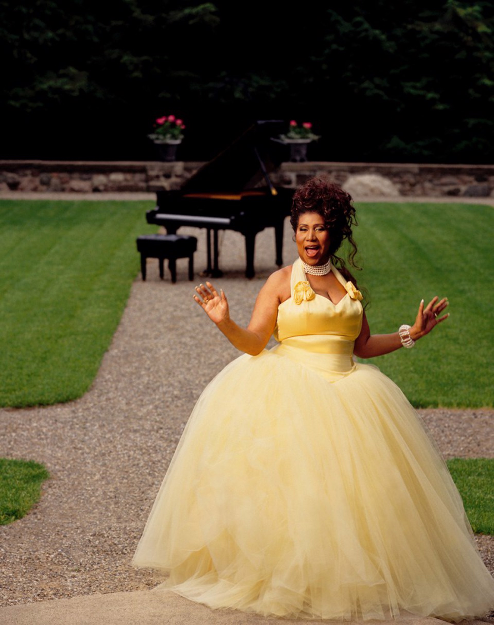 93057 Aretha Franklin Yellow Dress Color by Timothy White