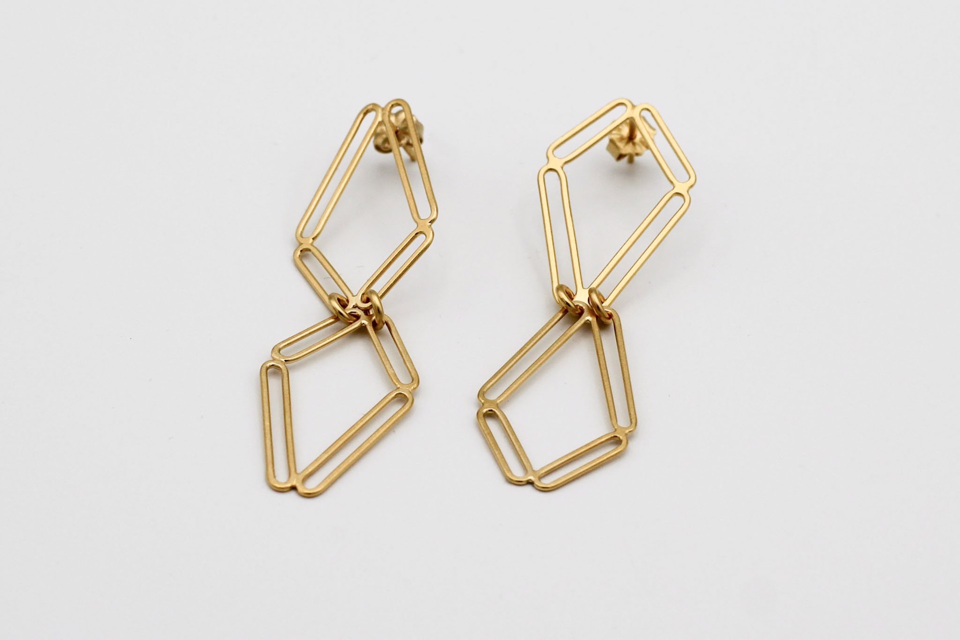Gold Diamond Link Studs by Emily Maija Rogstad