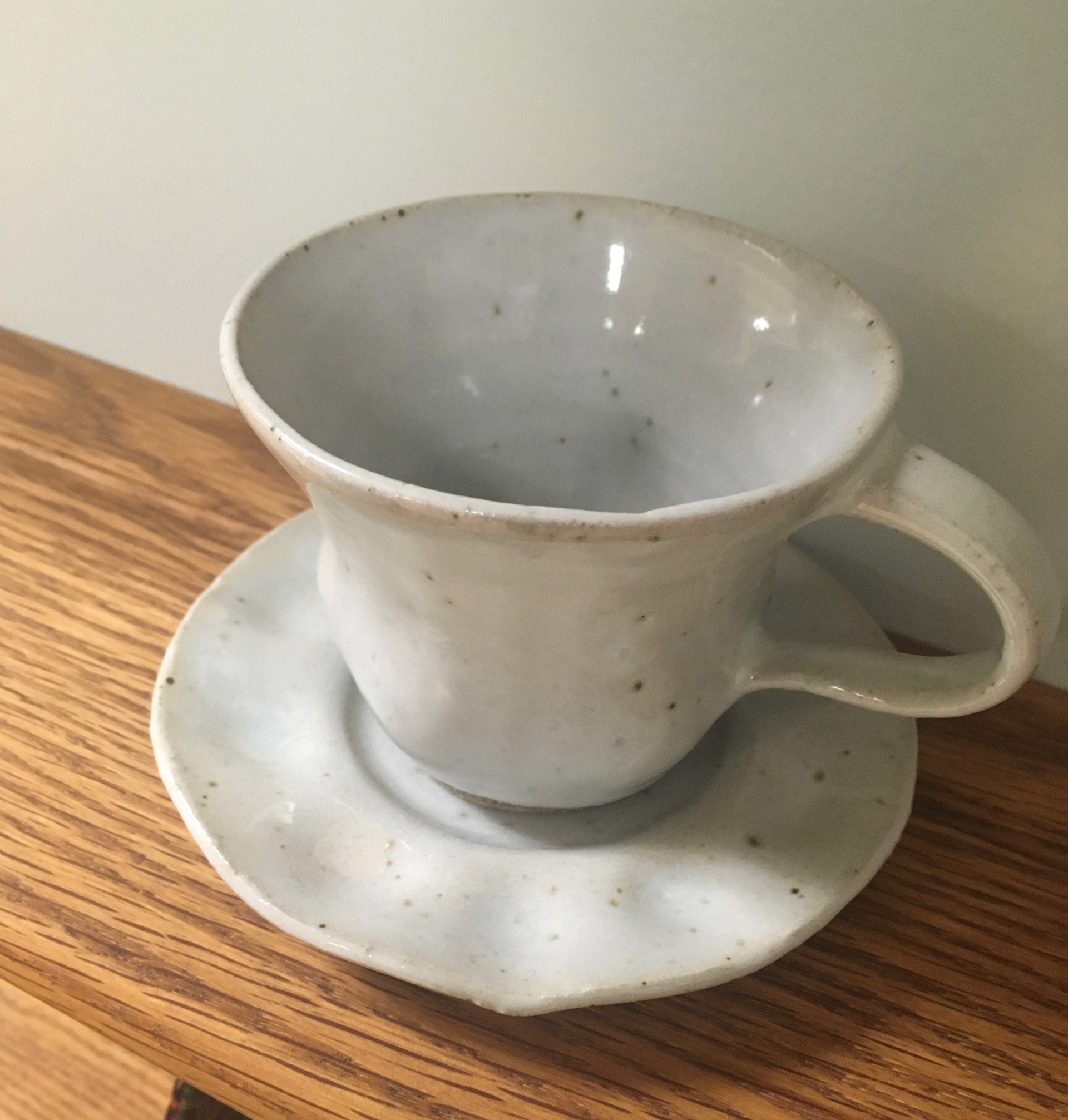 Teacup, wavy white by Monica Plank