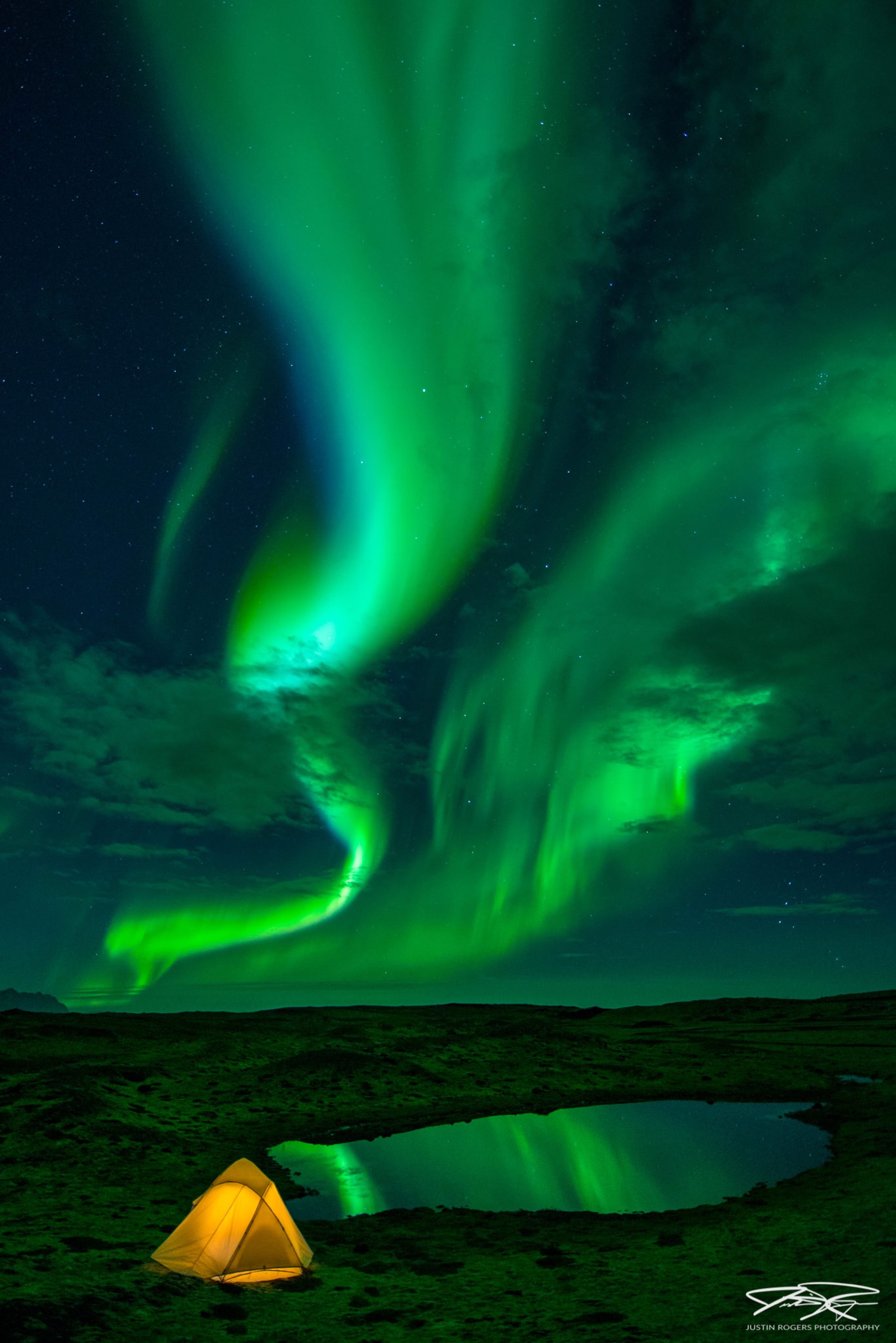 Icelandic Night Lights by Justin Rogers