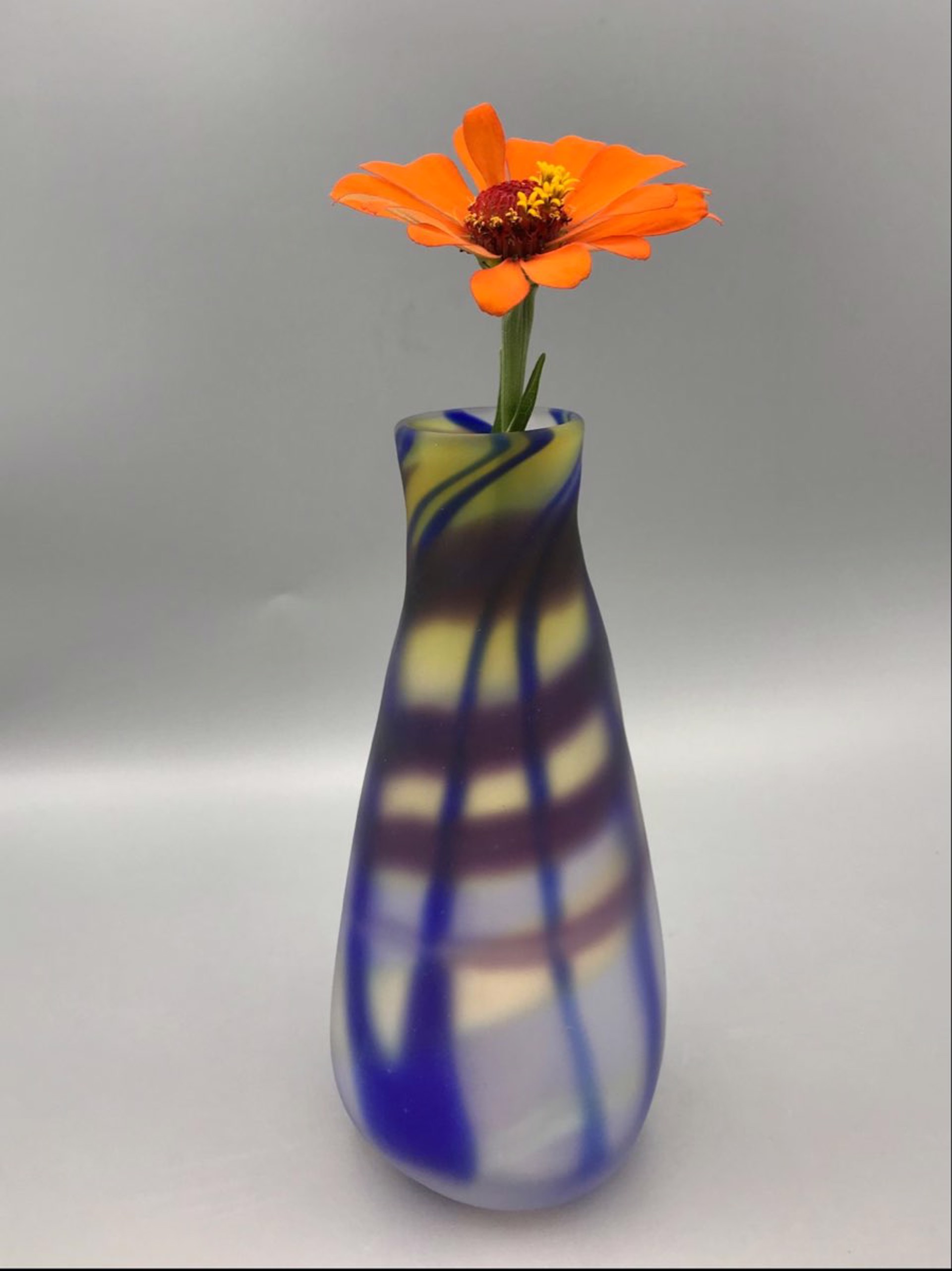 Vase with Blue, Purple & Green by Rene Culler