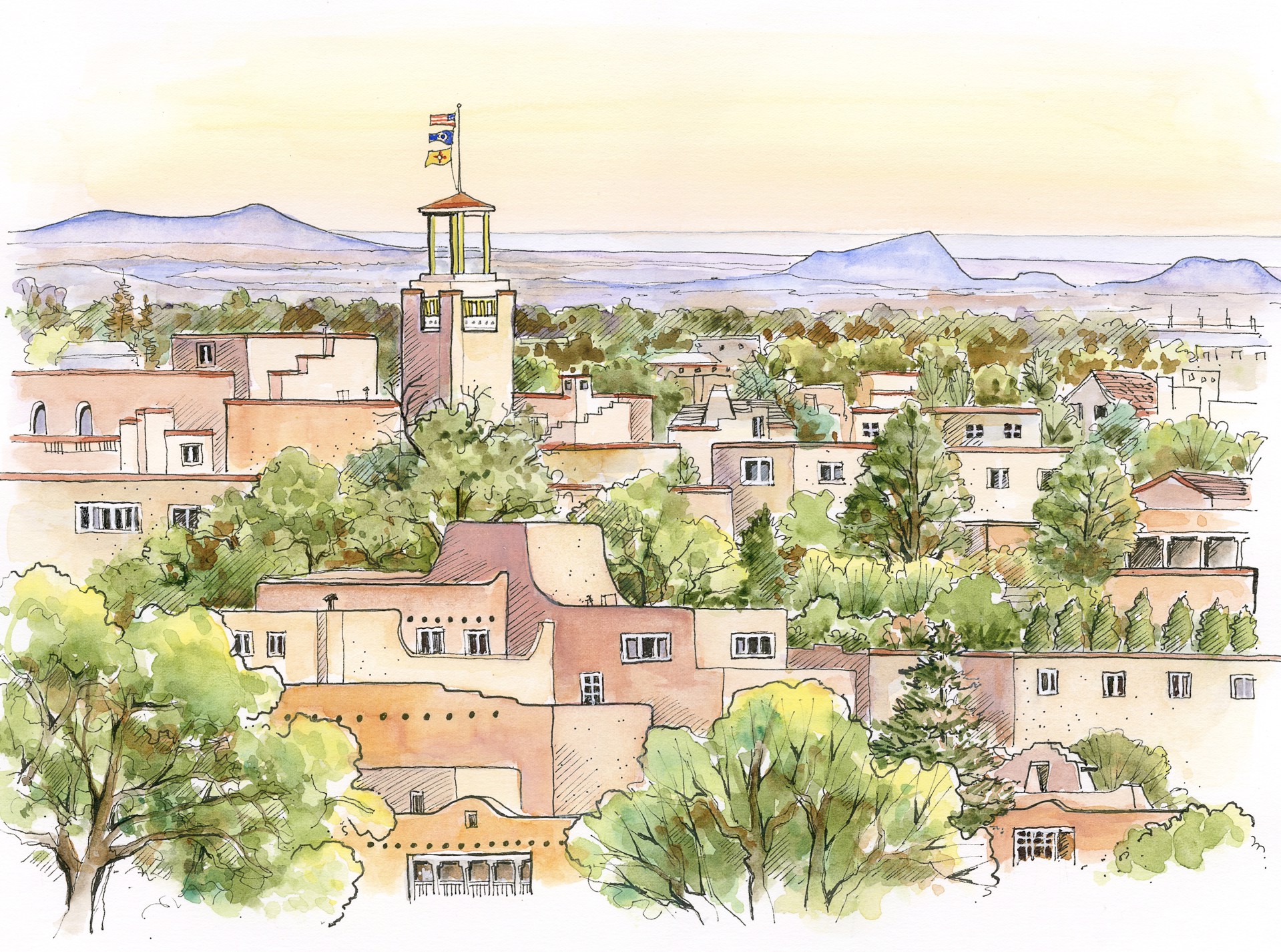 City of Santa Fe Book Cover with Matte by Marilee Nielsen