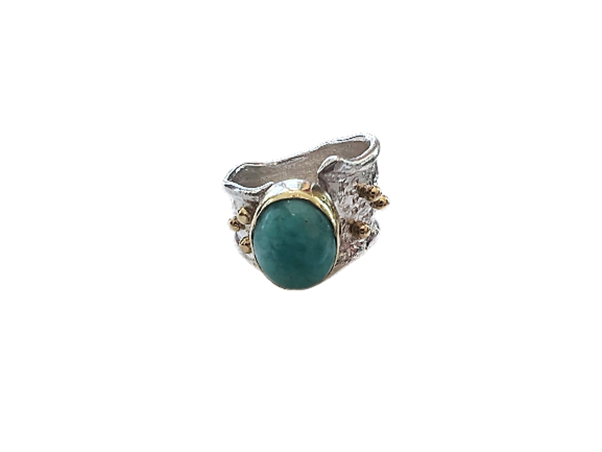 Ripple Ring - Amazonite with 18k Gold Accents by Kristen Baird