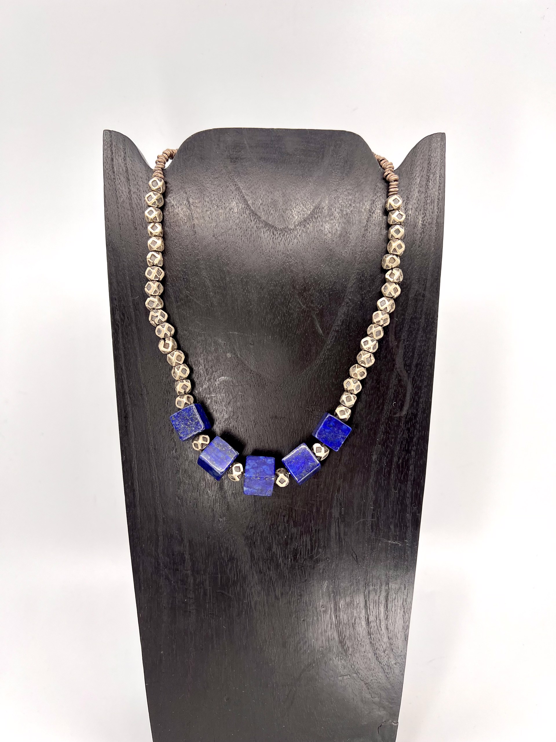 Lapis & Ethiopian Silver Necklace by Gina Caruso