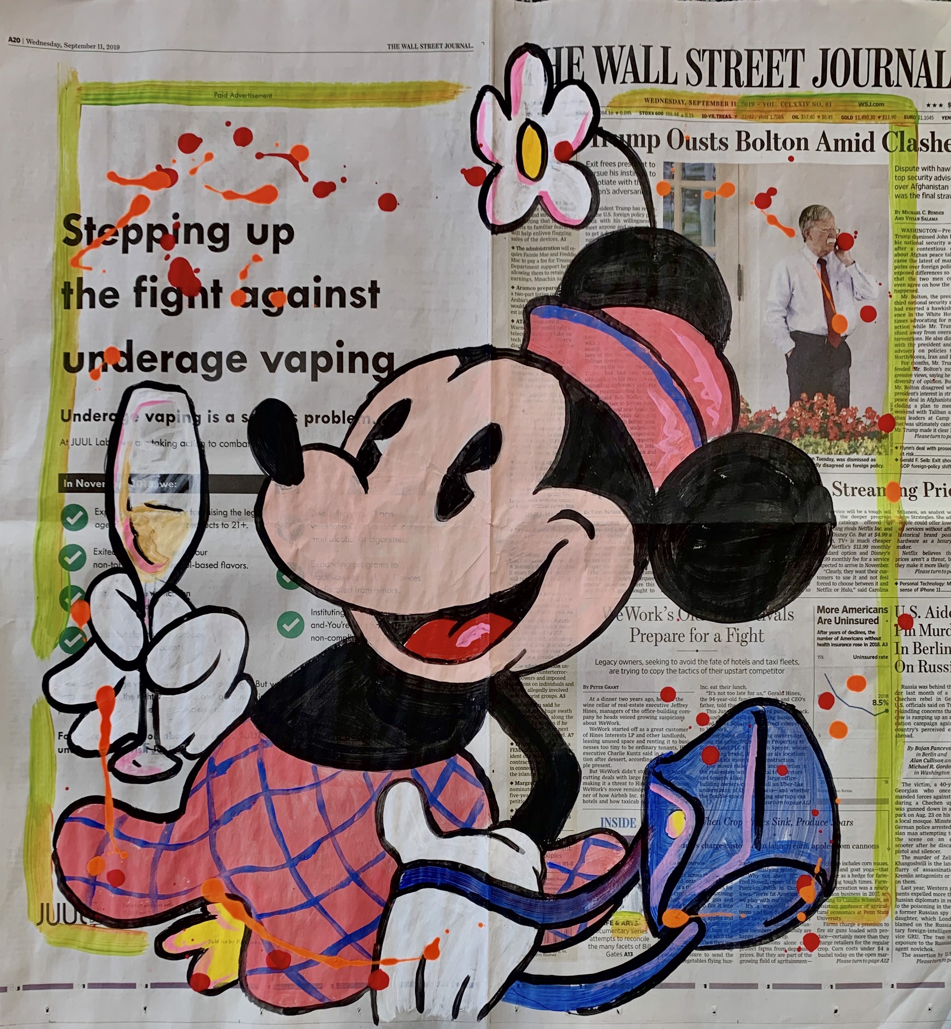 WSJ Series Minnie Mouse  by WSJ Series on Newspaper by Elena Bulatova