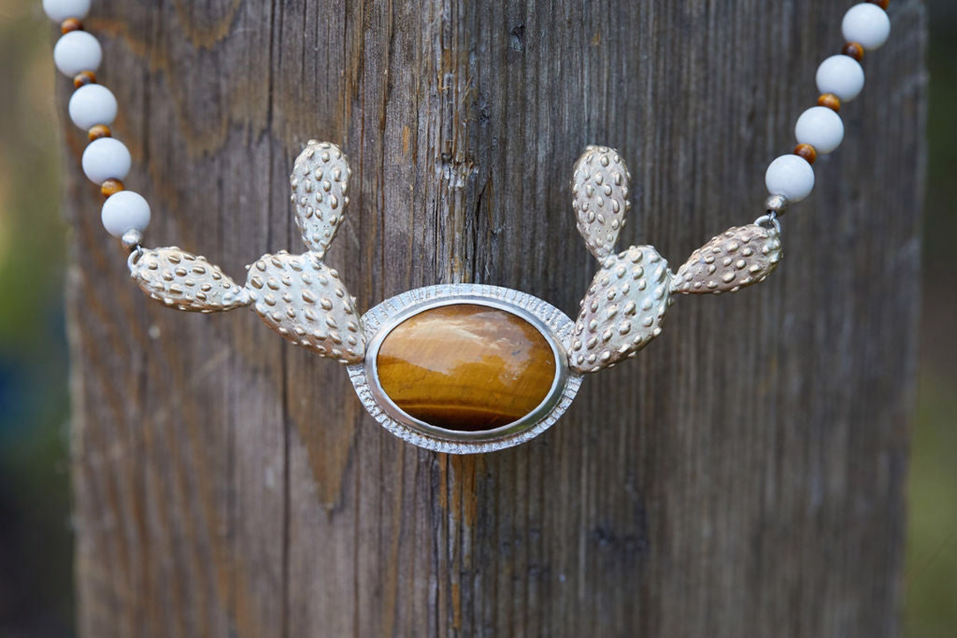 Snowy Nopal Necklace by Clementine & Co. Jewelry