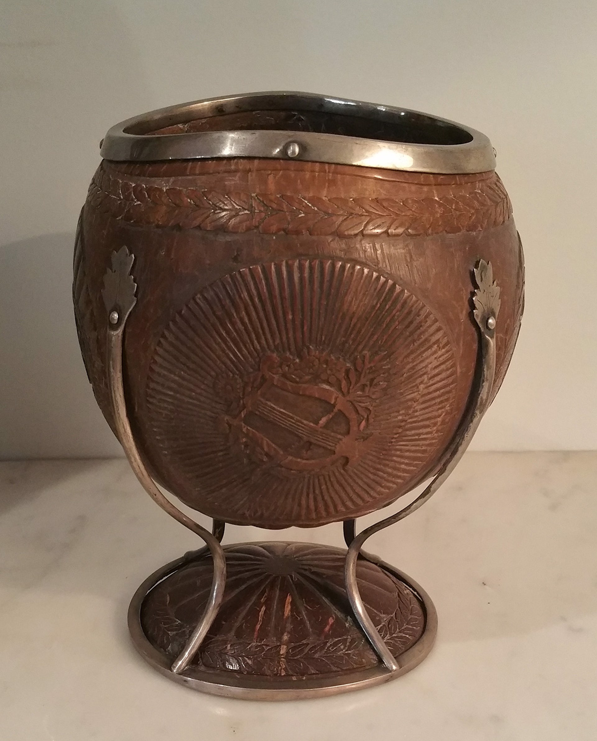 ENGLISH SILVER MOUNTED COCONUT CUP