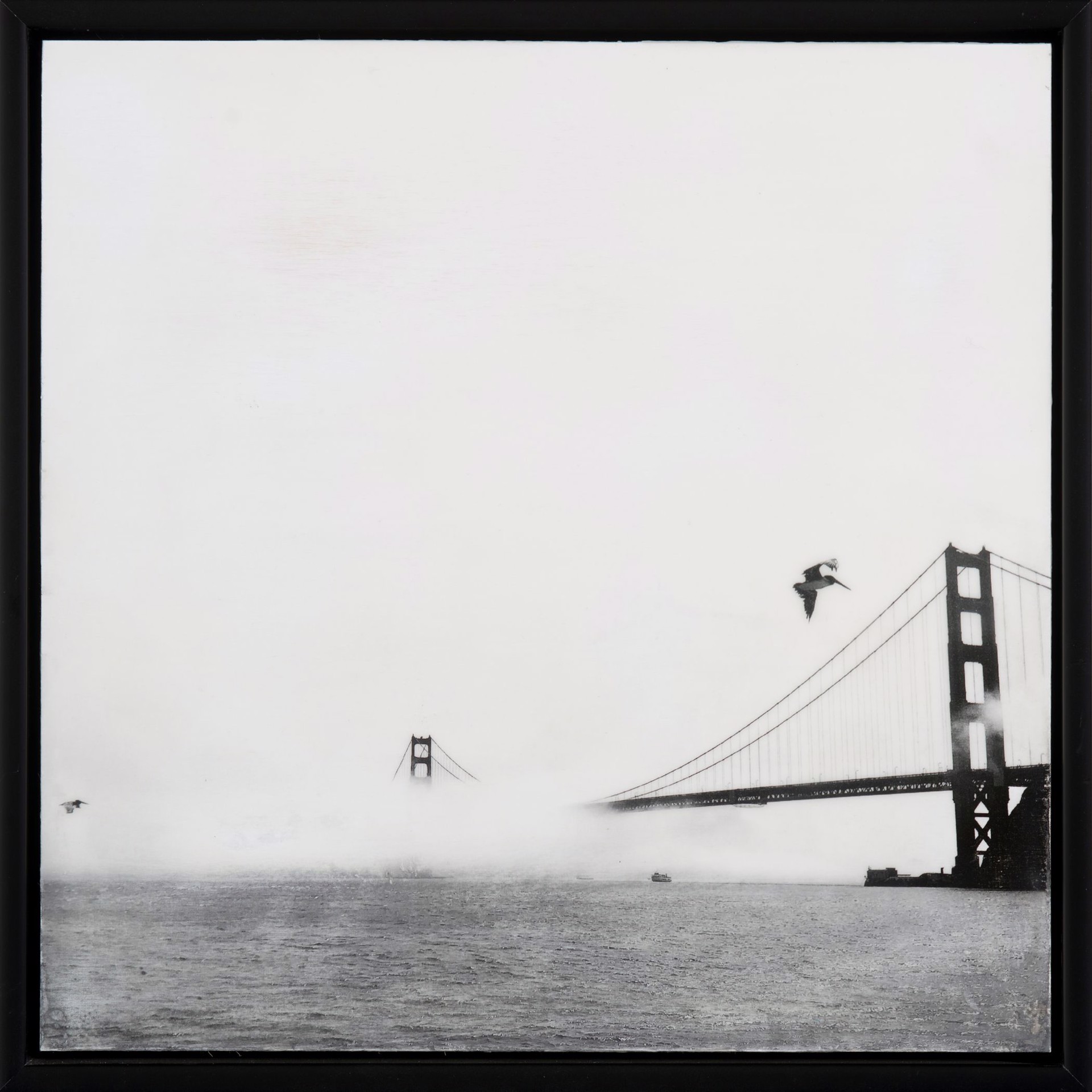 Golden Gate Bridge with Fog + Birds #0920-01 by Suzie Buchholz