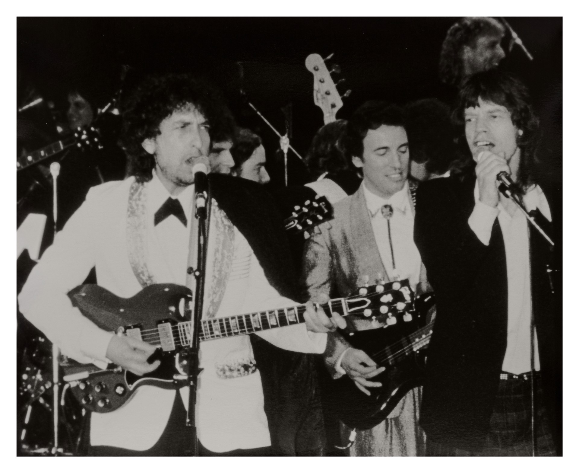Bruce Springsteen, Mick Jagger, & Bob Dylan by Ron Galella