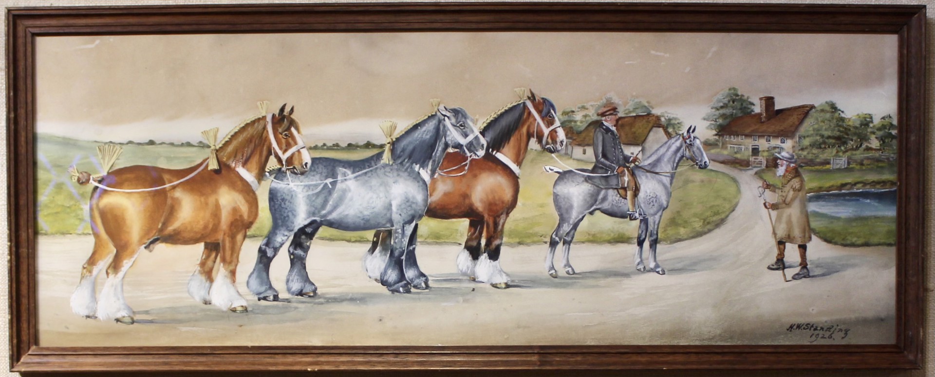 SHIRE HORSES (a pair) by William Henry Standing