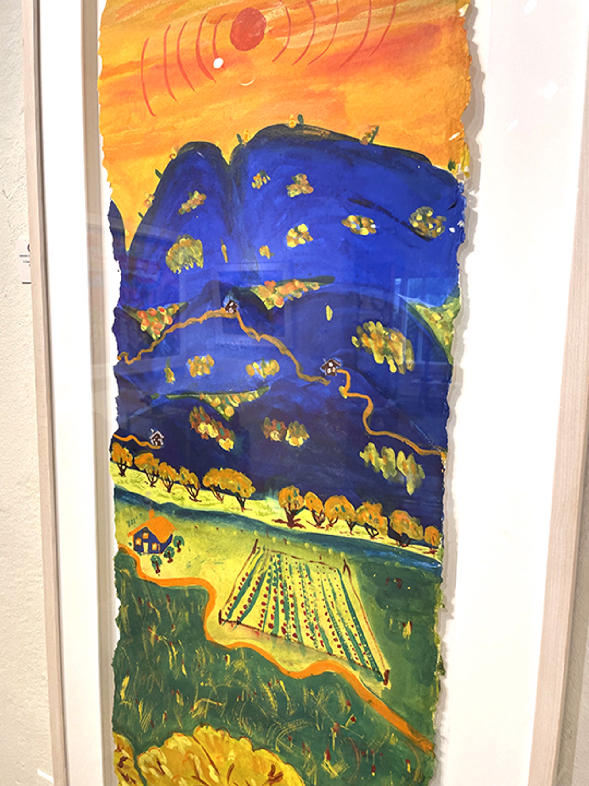 A Sunny Day in Santa Fe (54.5" x 24.75" framed) by Phyllis Kapp