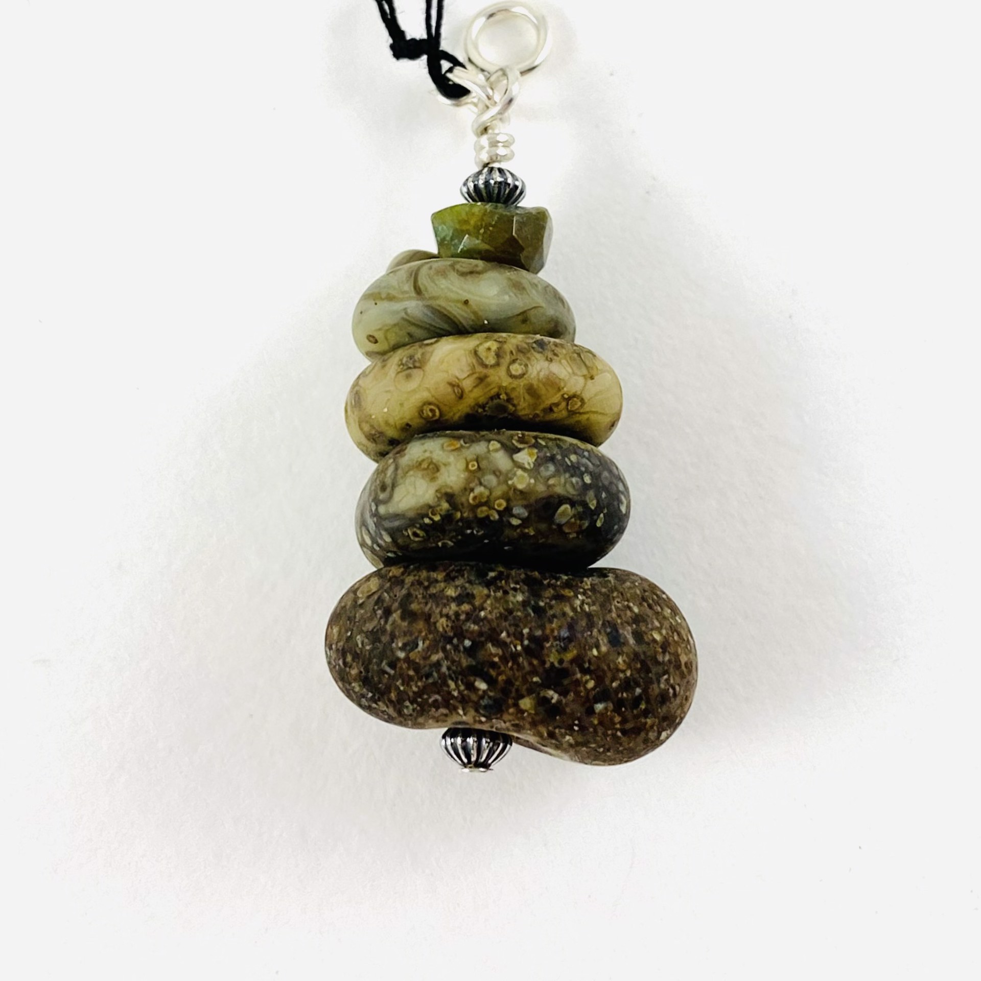 Stacked Stones Cairn Charm LS21-22 by Linda Sacra