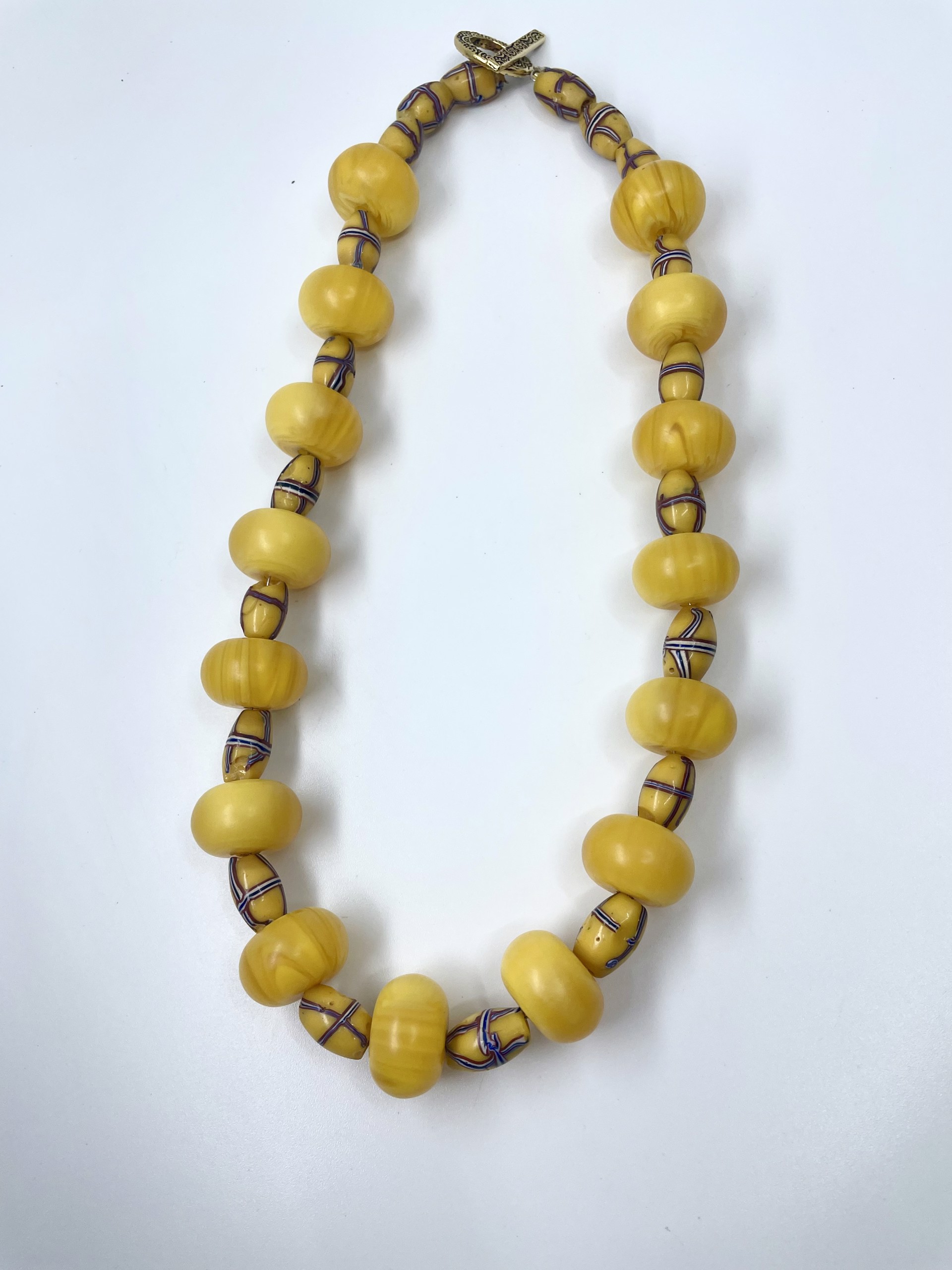 9129 Yellow Jade & Kenya Beads by Gina Caruso