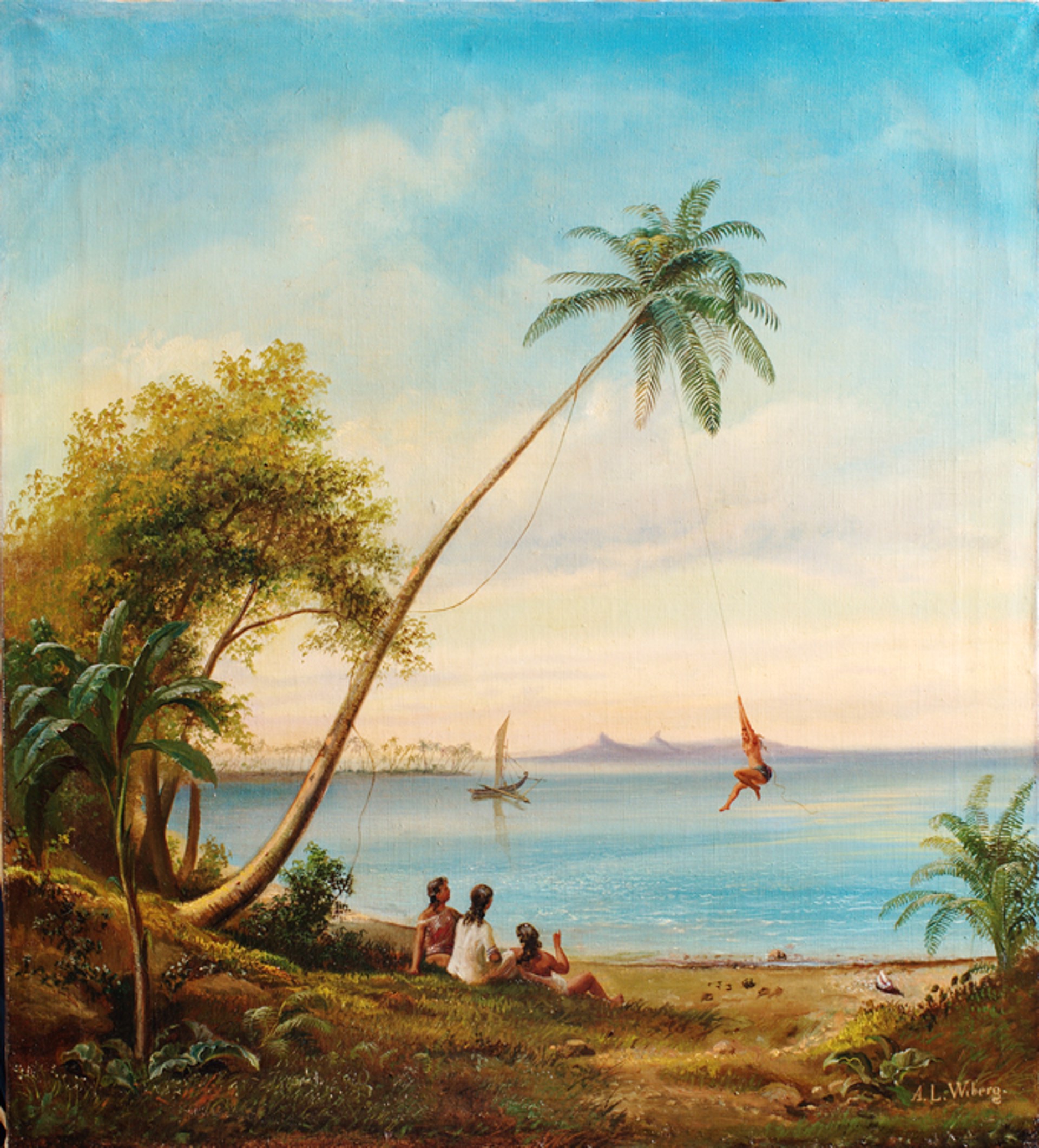 Untitled (Giant Swing, Tahiti) Near Papeete looking towards Moorea by Axel Leopold Wiberg