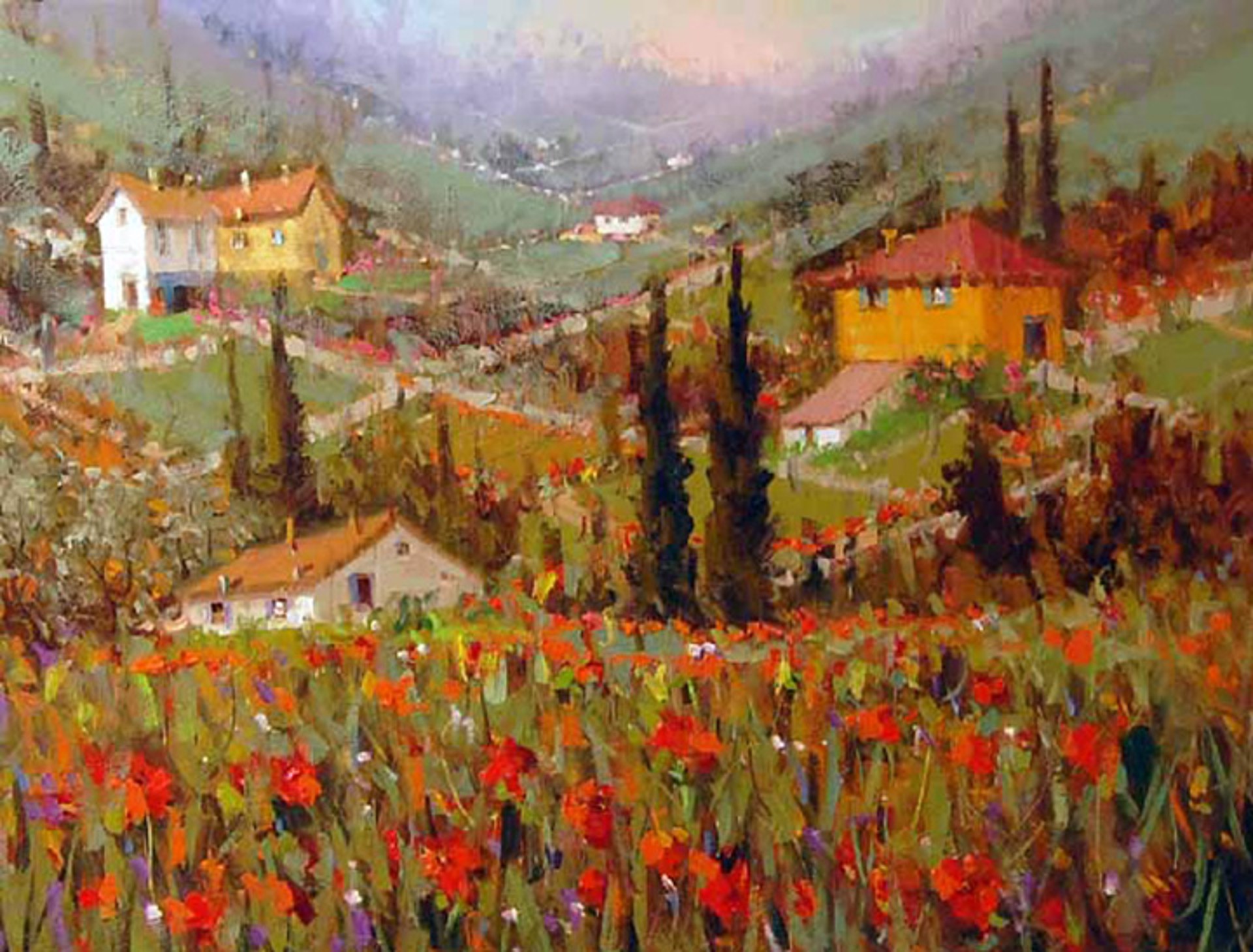 Field of Red Poppies in Chianti by Mostafa Keyhani