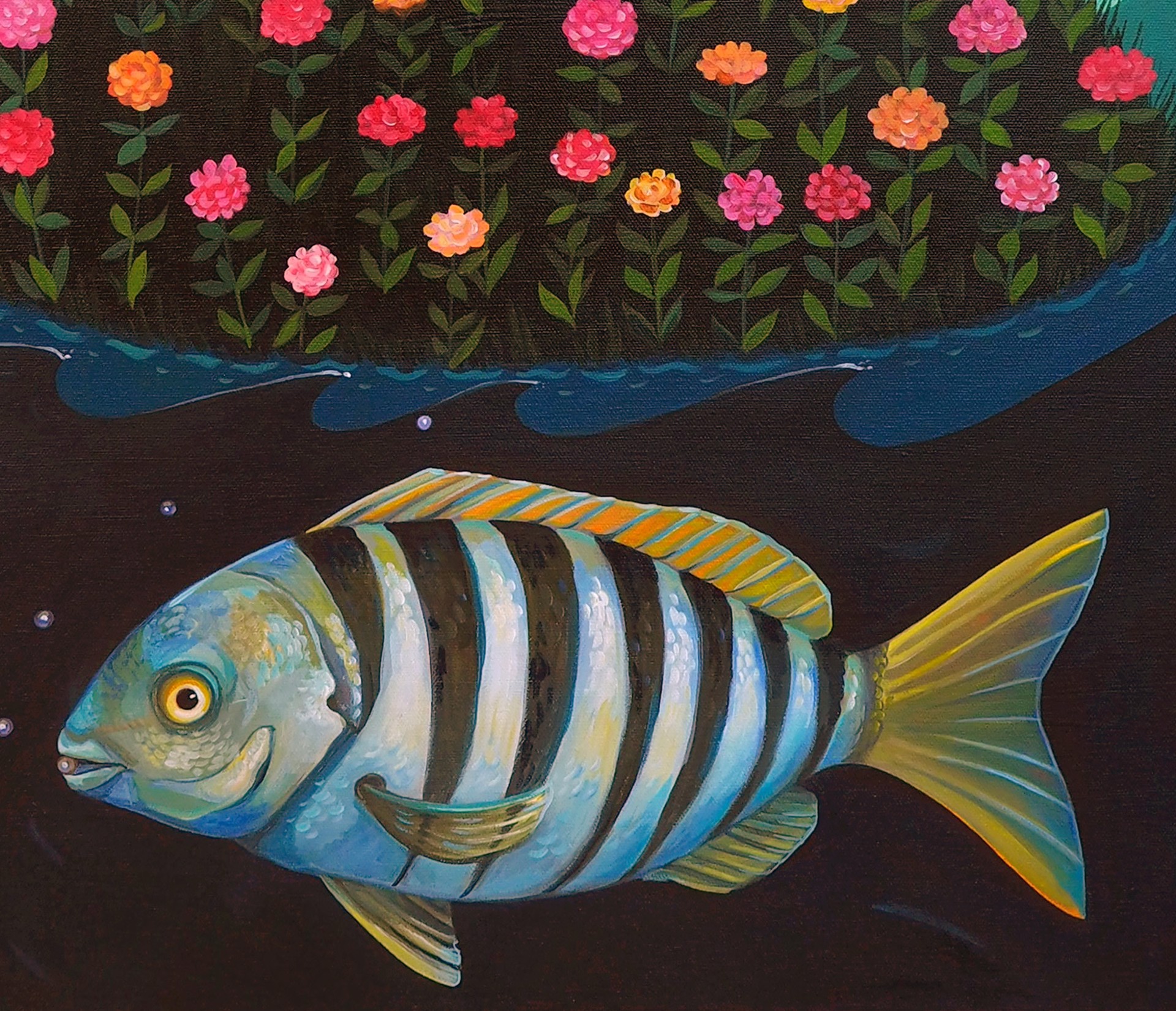 Zebra Zinnia Isle by Lisa Shimko