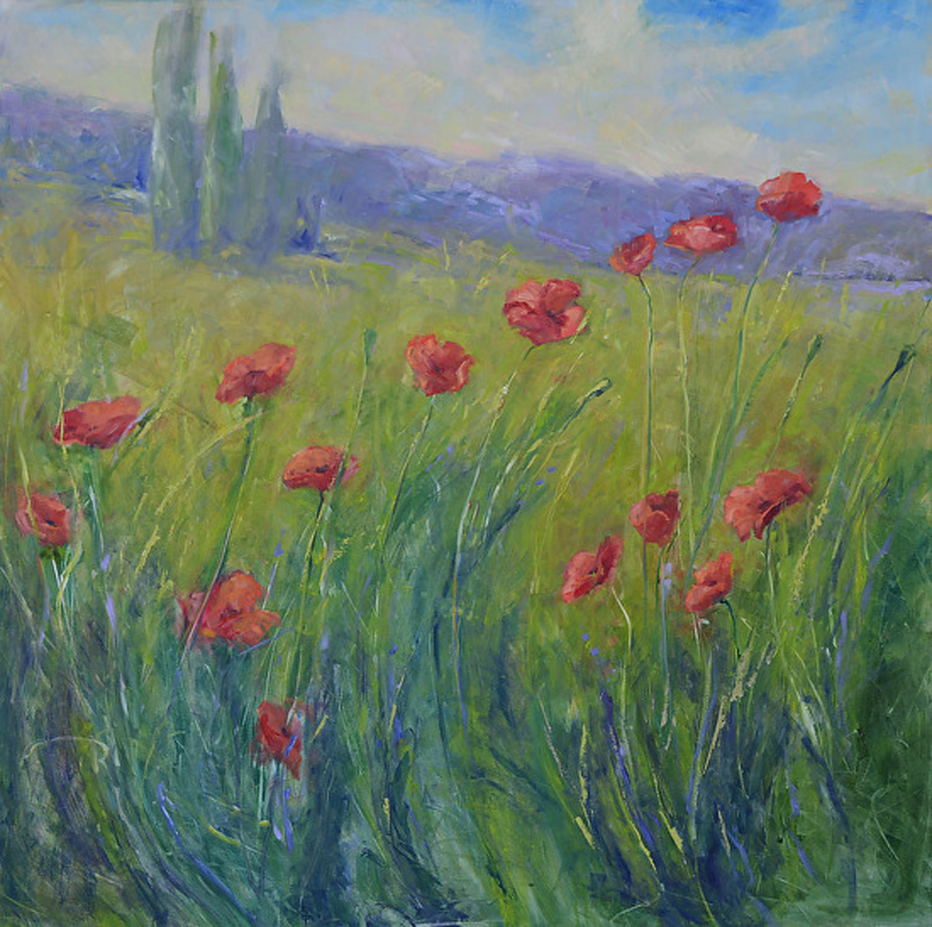 Poppies In the Breeze (Italian Poppies) by Karen Hewitt Hagan