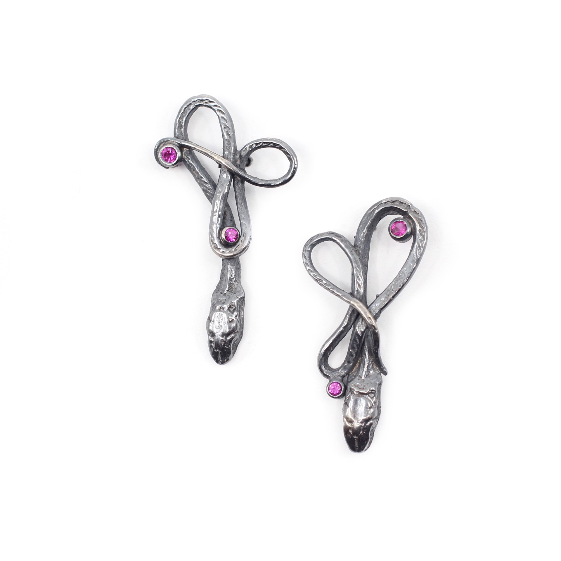 Small Gemstone Serpentine Earrings by Anna Johnson