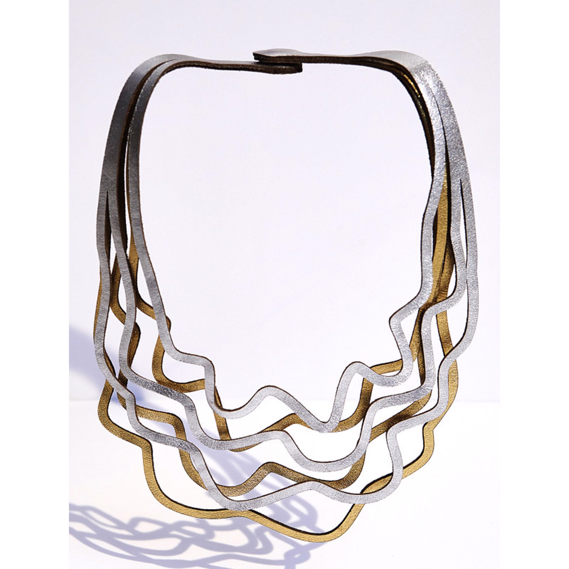 Curves Duo Necklace Lrg Silver-Gold by ISKIN Nikaia Inc.