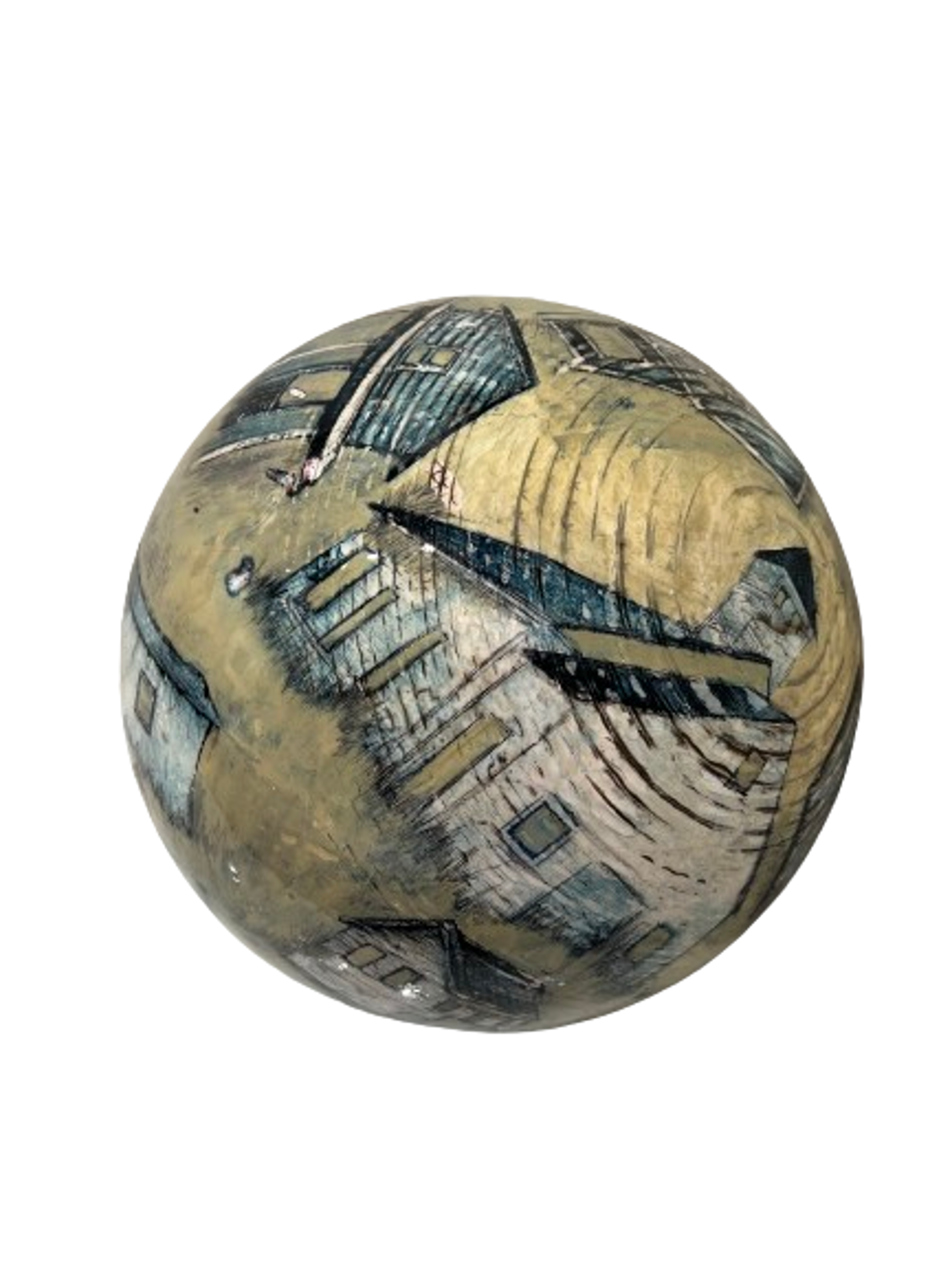 Large Painted Sphere by Morgan Kinne