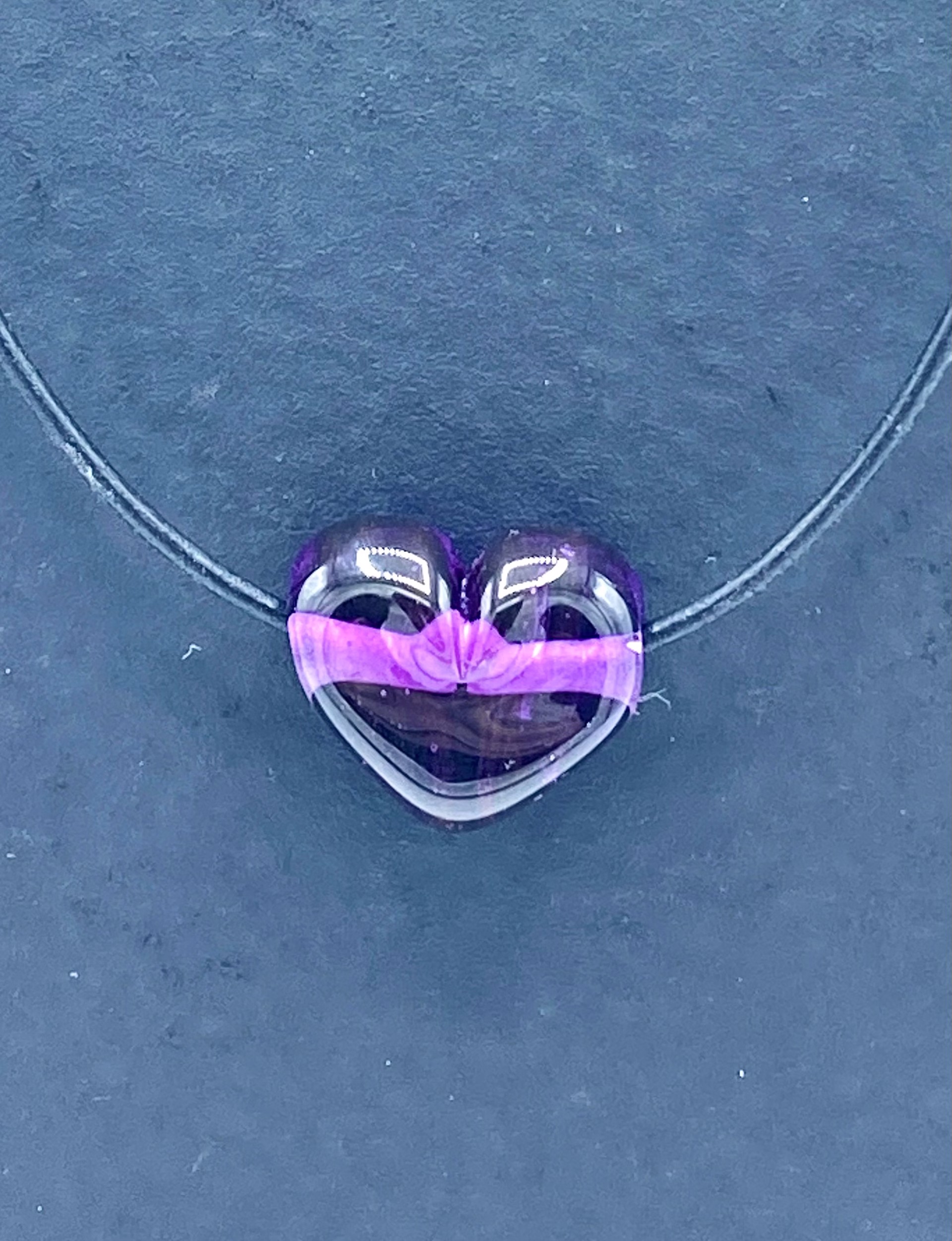 Transparent Purple Heart Necklace by Emelie Hebert
